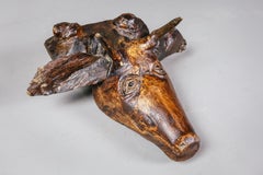 Mid-20th Century Naturalistic Carved Deer Head Trophy Mount