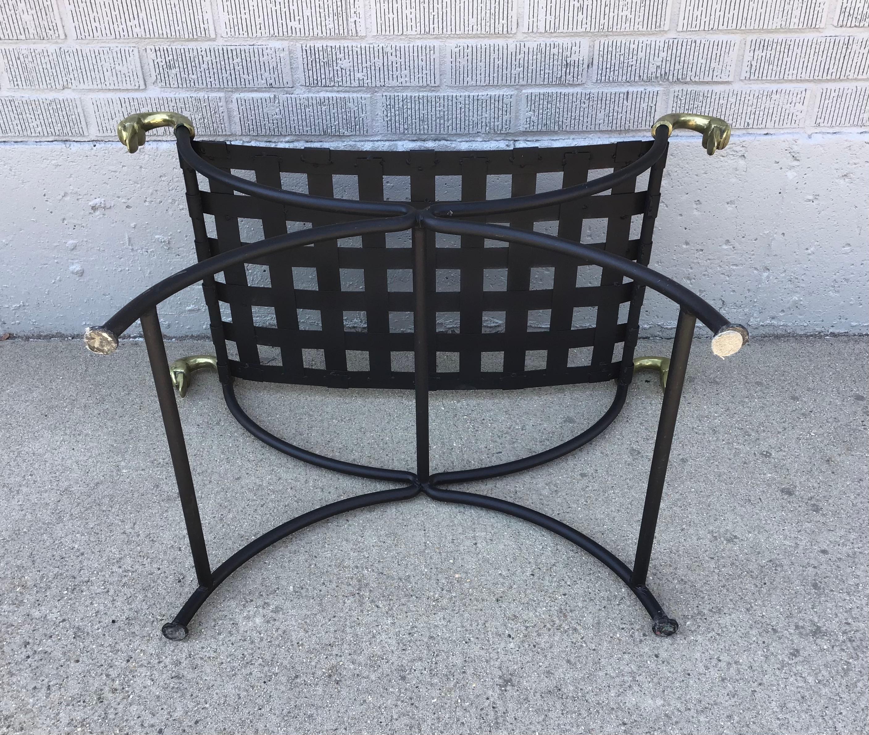 Mid 20th Century Neoclassical Curule Swan Stool Attributed to Maison Jansen For Sale 5