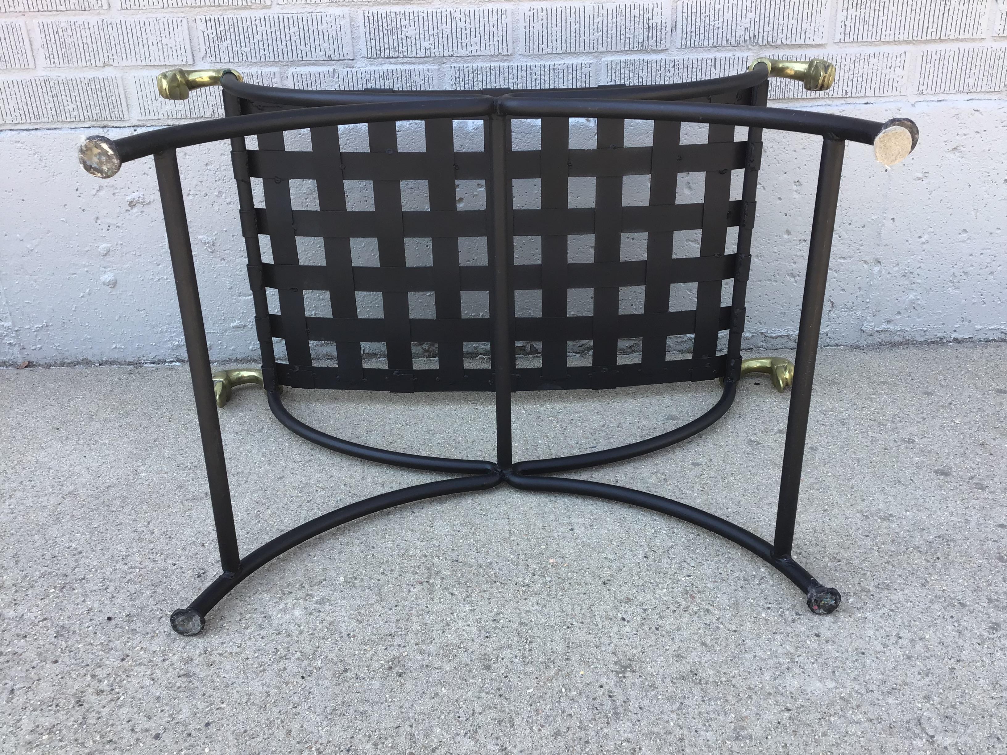 Mid 20th Century Neoclassical Curule Swan Stool Attributed to Maison Jansen For Sale 6