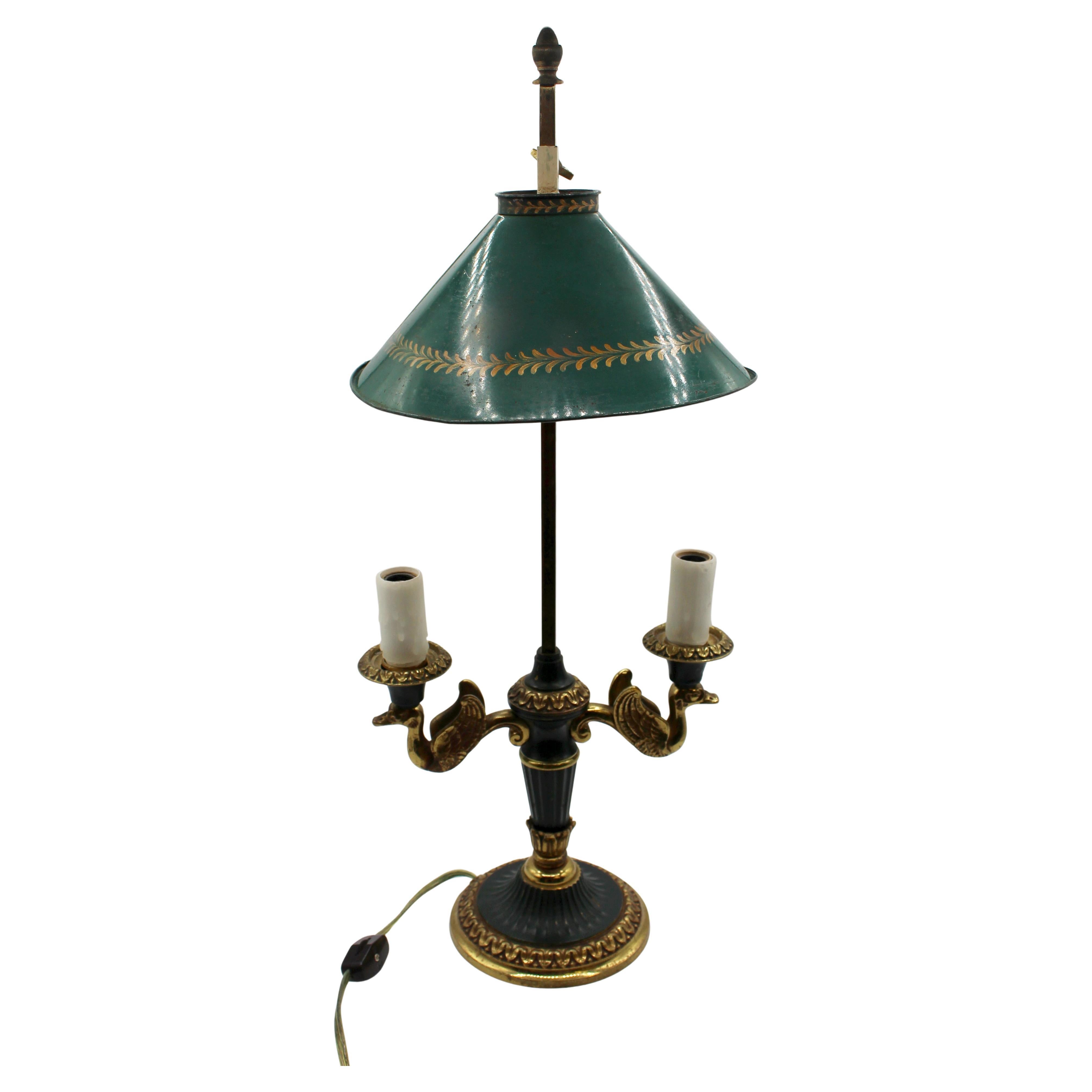 Mid-20th Century Neoclassical Style Bronze Bouillotte Lamp For Sale