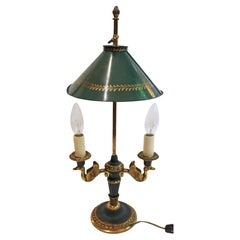 Lampada Bouillotte in bronzo in stile neoclassico della metà del XX secolo