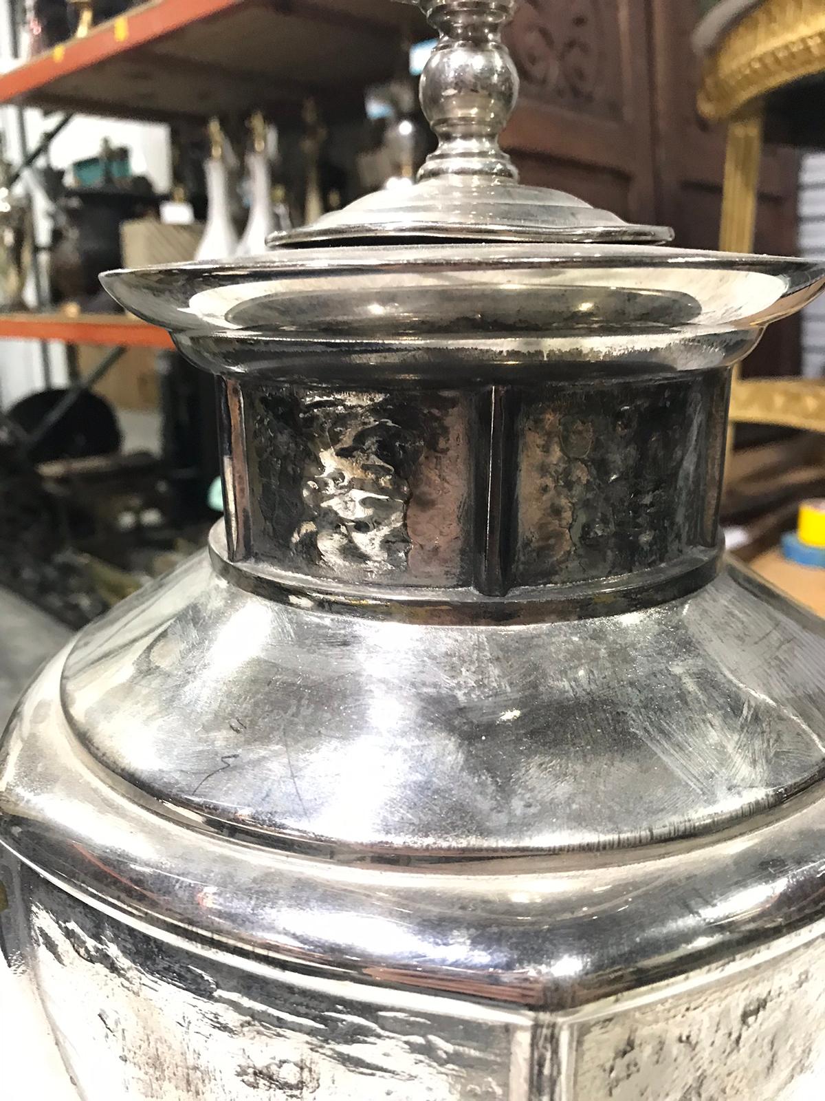 Mid-20th Century Nicke-Plated Urn Lamp For Sale 1