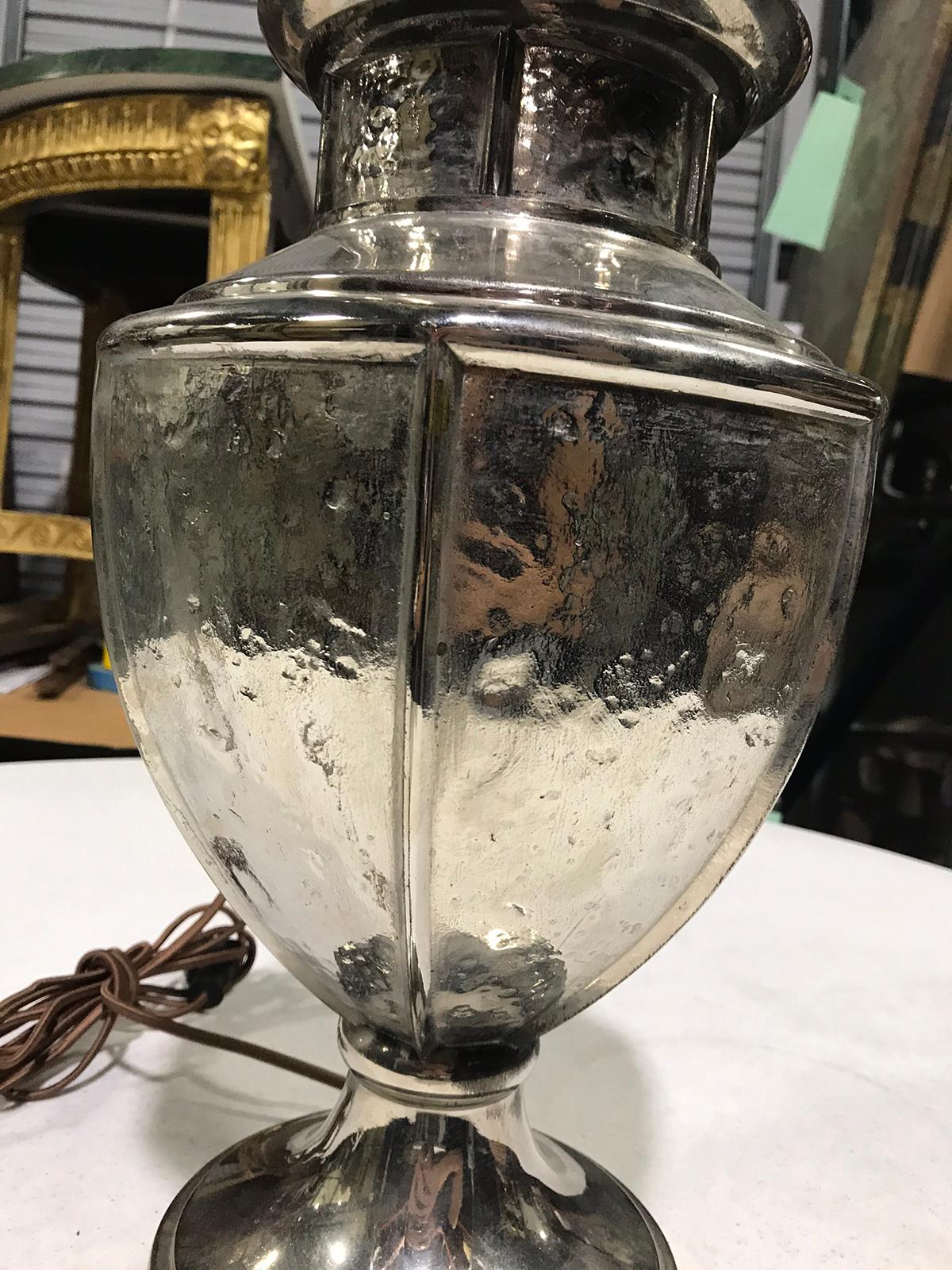 Mid-20th Century Nicke-Plated Urn Lamp For Sale 2