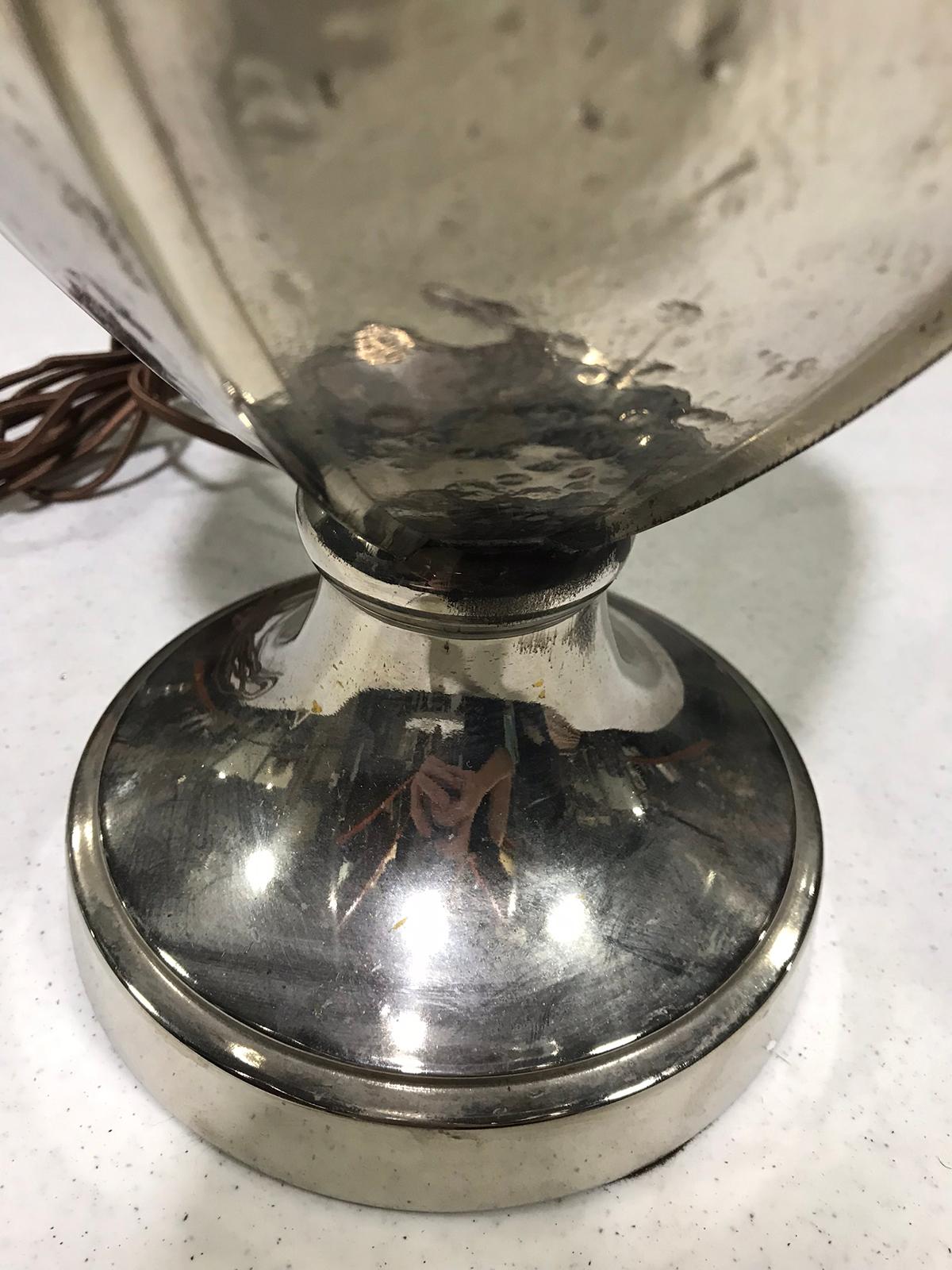Mid-20th Century Nicke-Plated Urn Lamp For Sale 4
