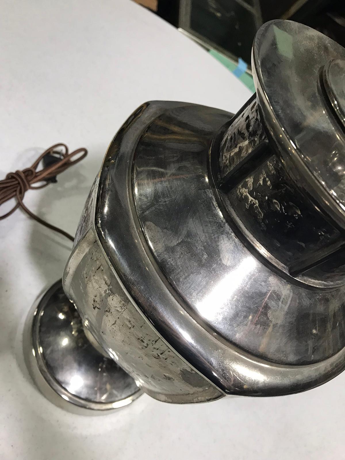 Mid-20th Century Nicke-Plated Urn Lamp For Sale 5