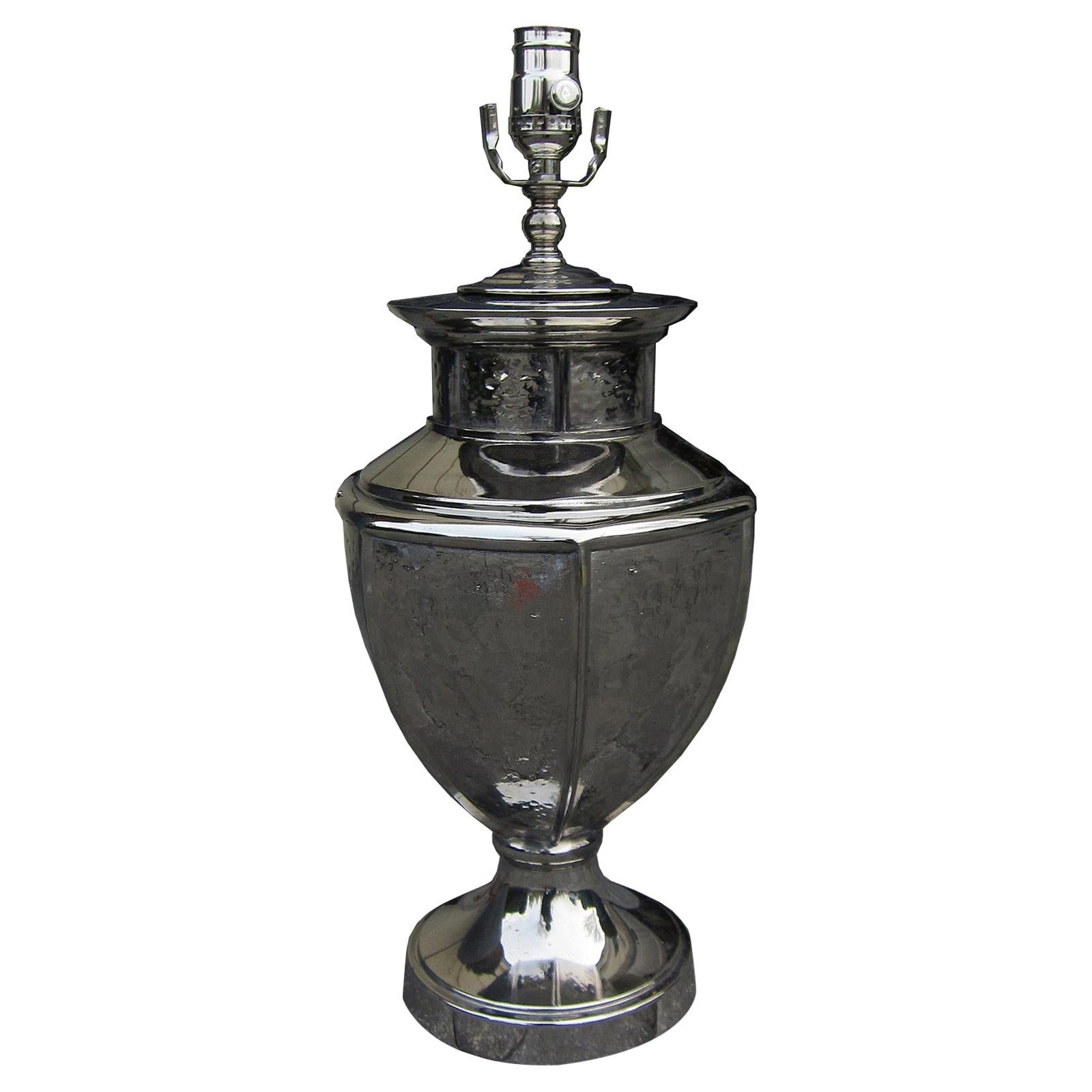 Mid-20th Century Nicke-Plated Urn Lamp