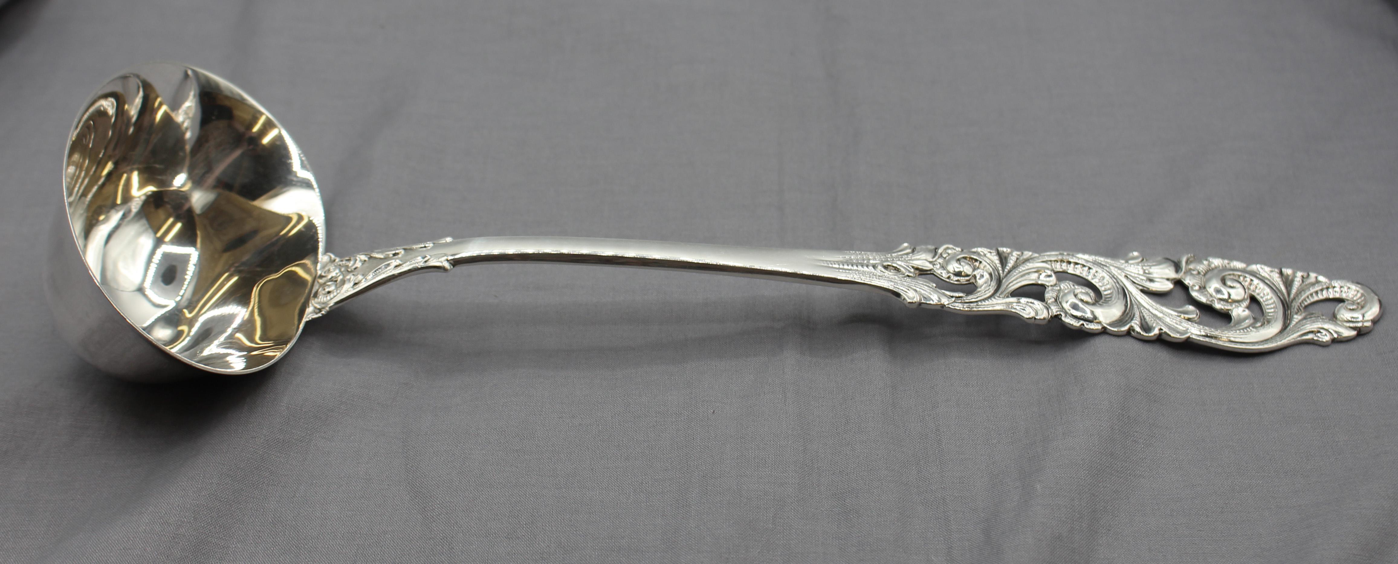 Mitte des 20. Jahrhunderts Norwegische 830 Standard Silber Suppen- oder Punschkelle im Angebot 2