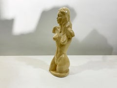 Mid- 20th Century Nude Female Torso Sculpture in Solid Glazed Clay by M. Bart