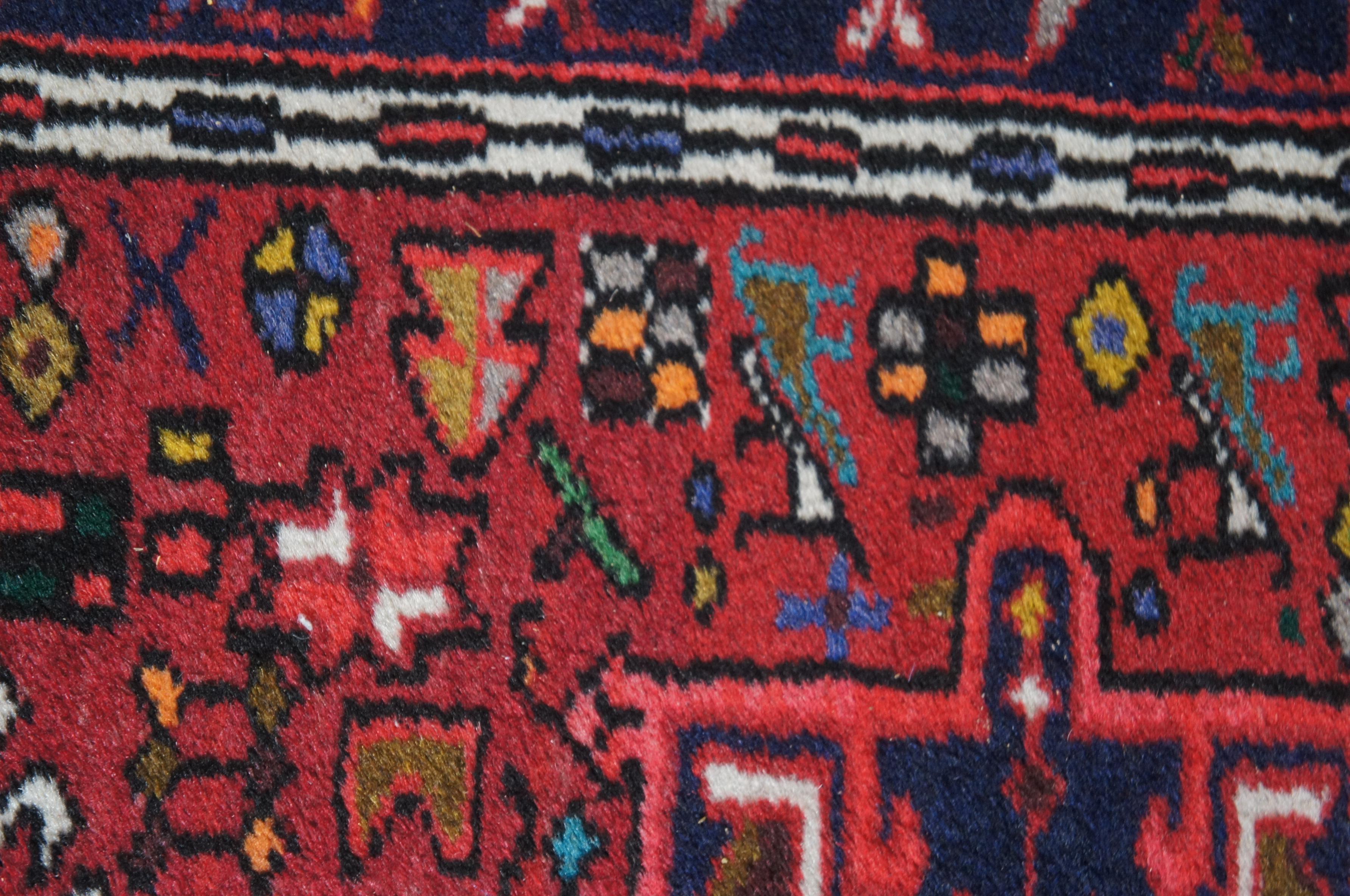 Mid 20th Century NW Persian Heriz Karadja Wool Area Rug Runner Mat 2.9' x 10' For Sale 7