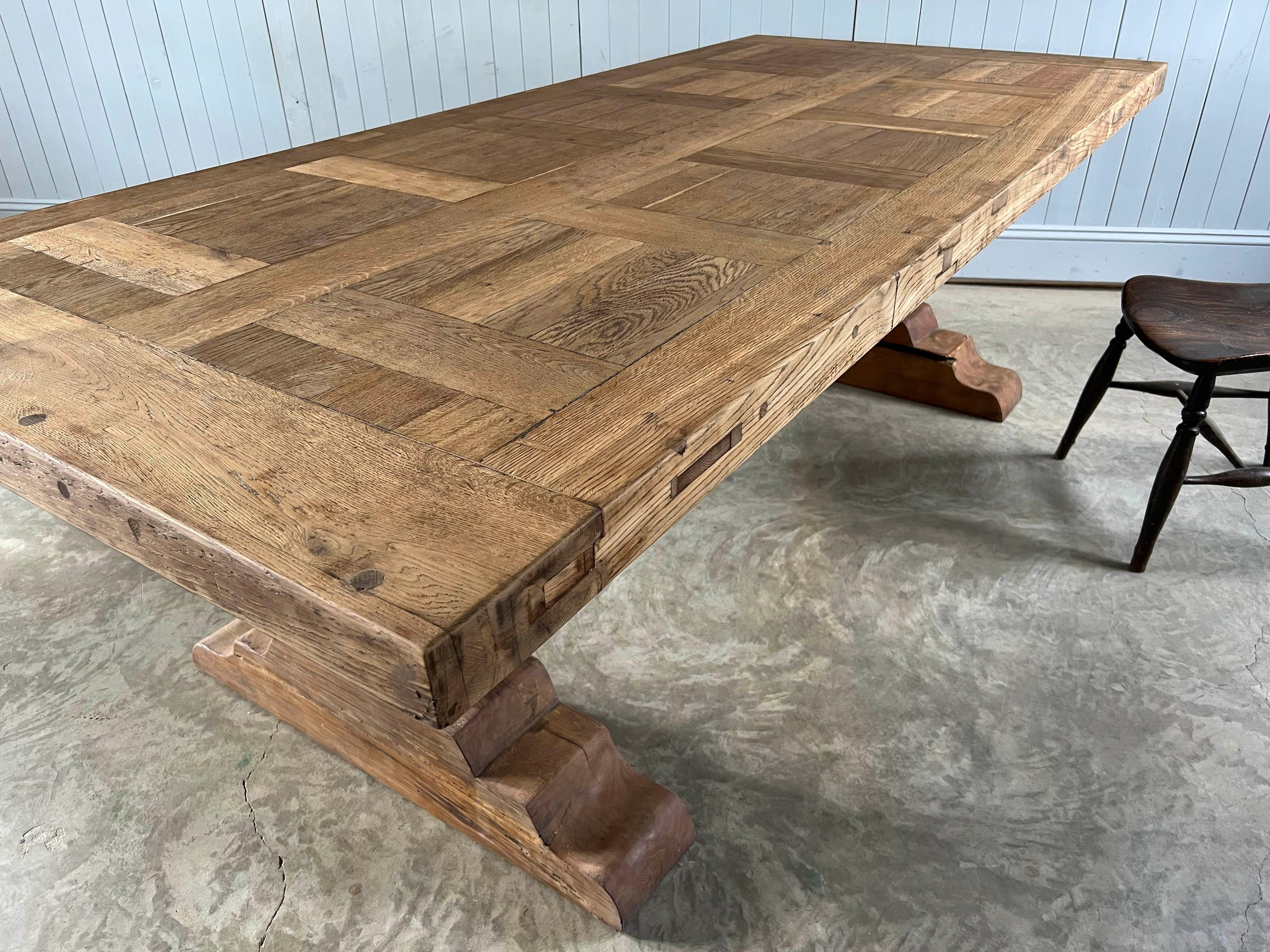 Country Mid 20th Century Oak and Elm Dining Table