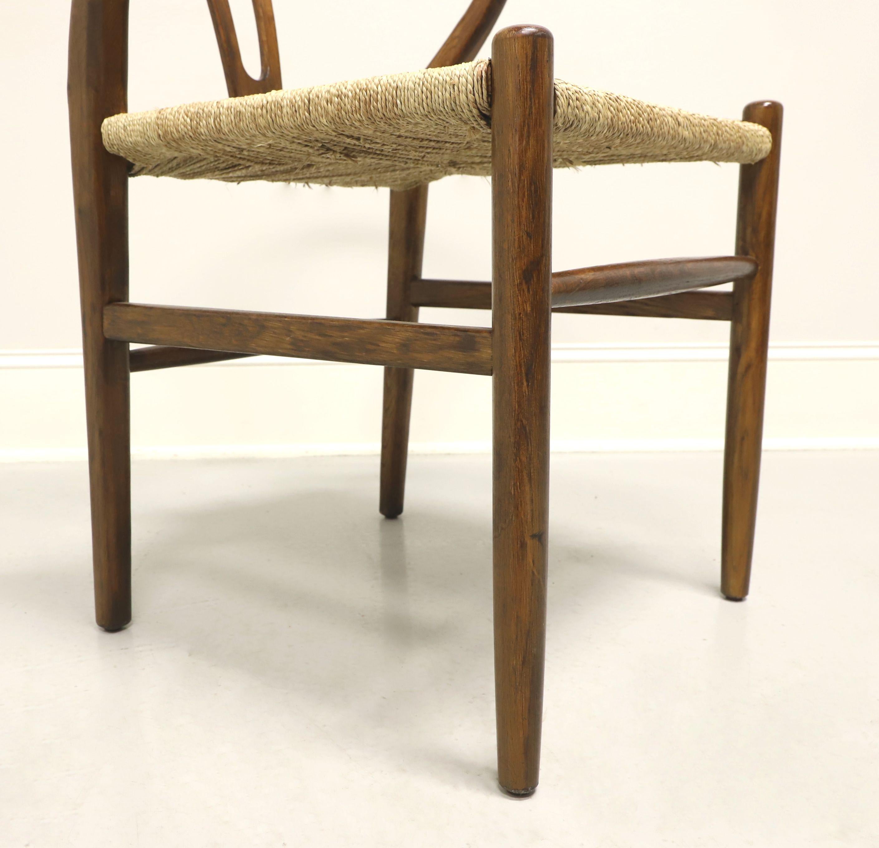 Mid 20th Century Oak Chinese Ming Armchair with Rush Seat For Sale 4