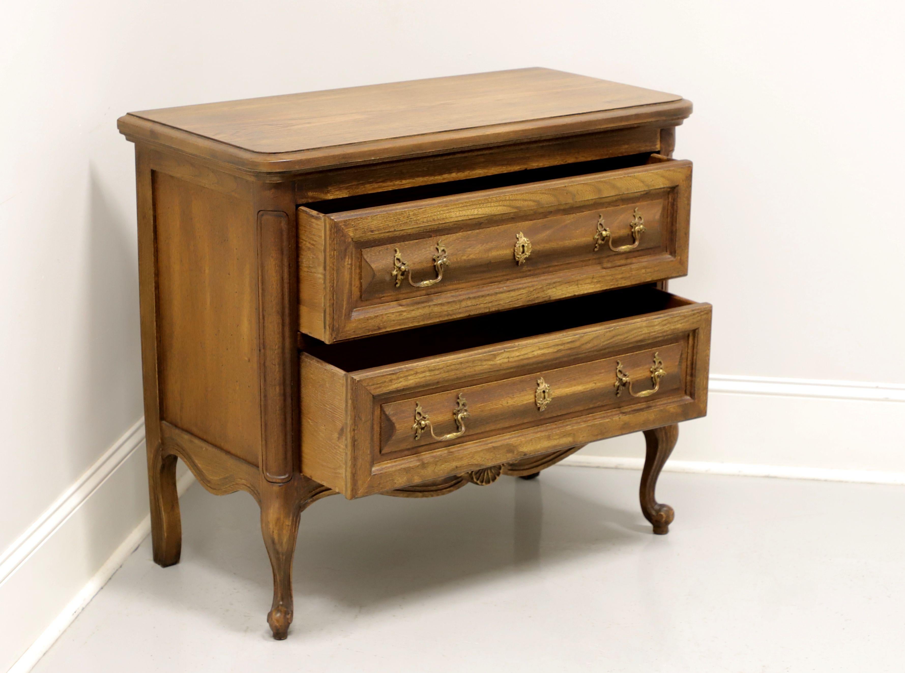 Mid 20th Century Oak French Country Style Two-Drawer Occasional Chest In Good Condition For Sale In Charlotte, NC