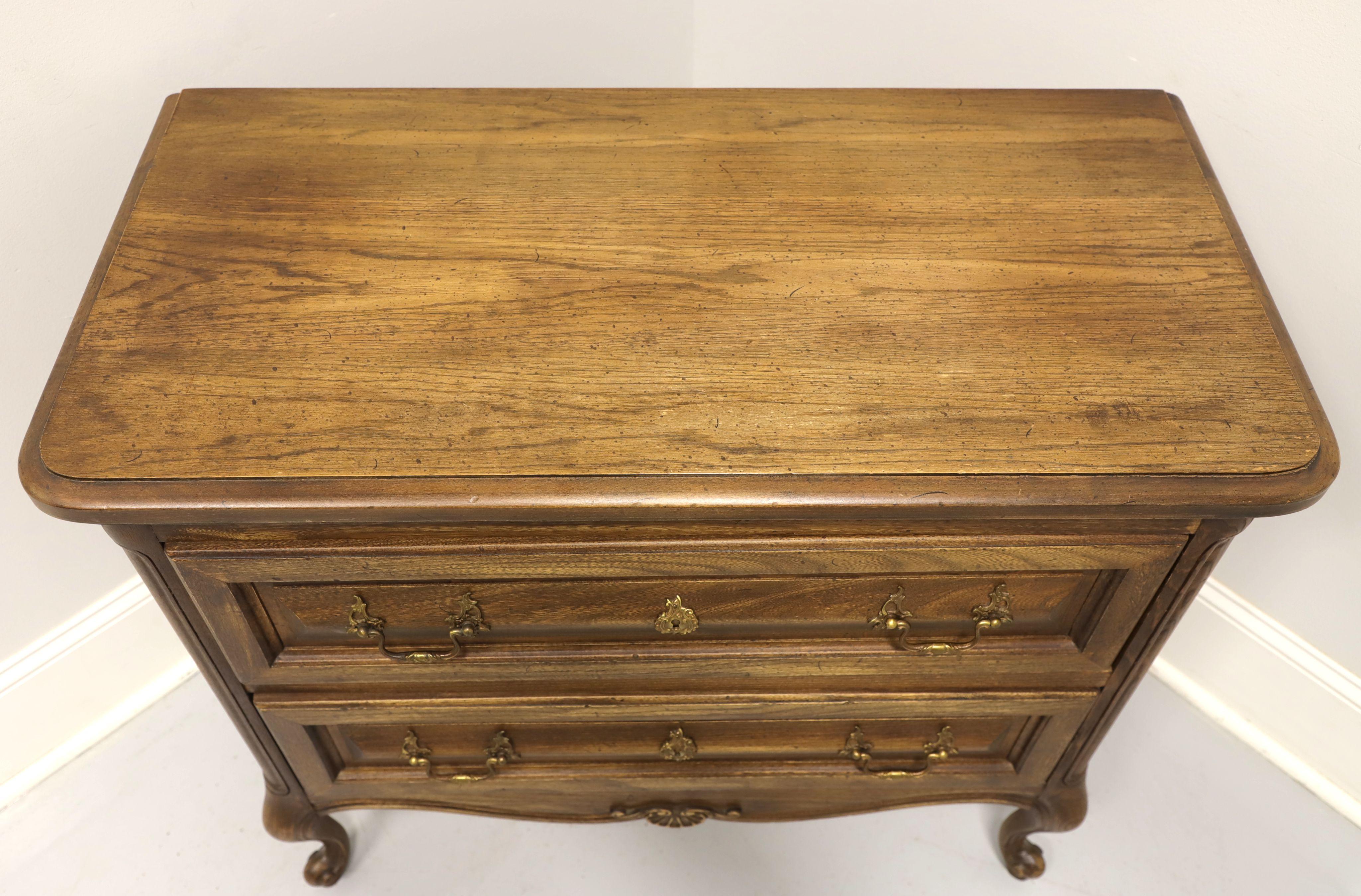 Mid 20th Century Oak French Country Style Two-Drawer Occasional Chest For Sale 1