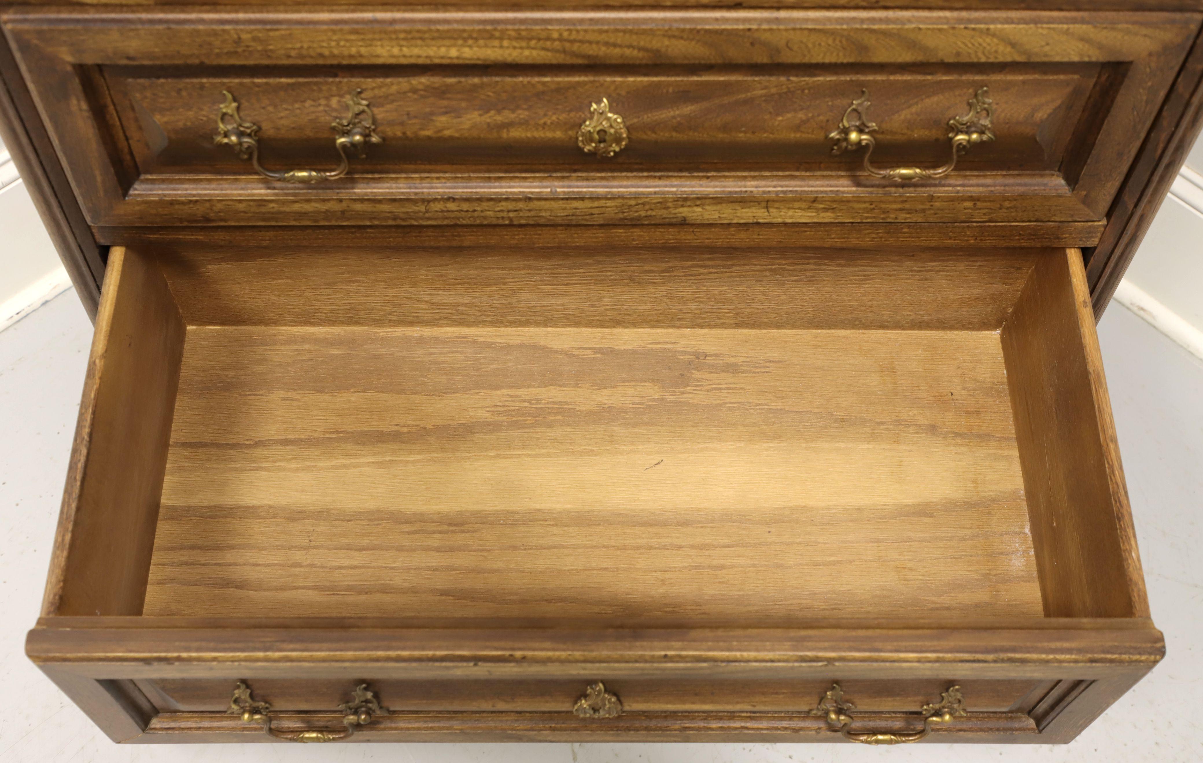 Mid 20th Century Oak French Country Style Two-Drawer Occasional Chest For Sale 3