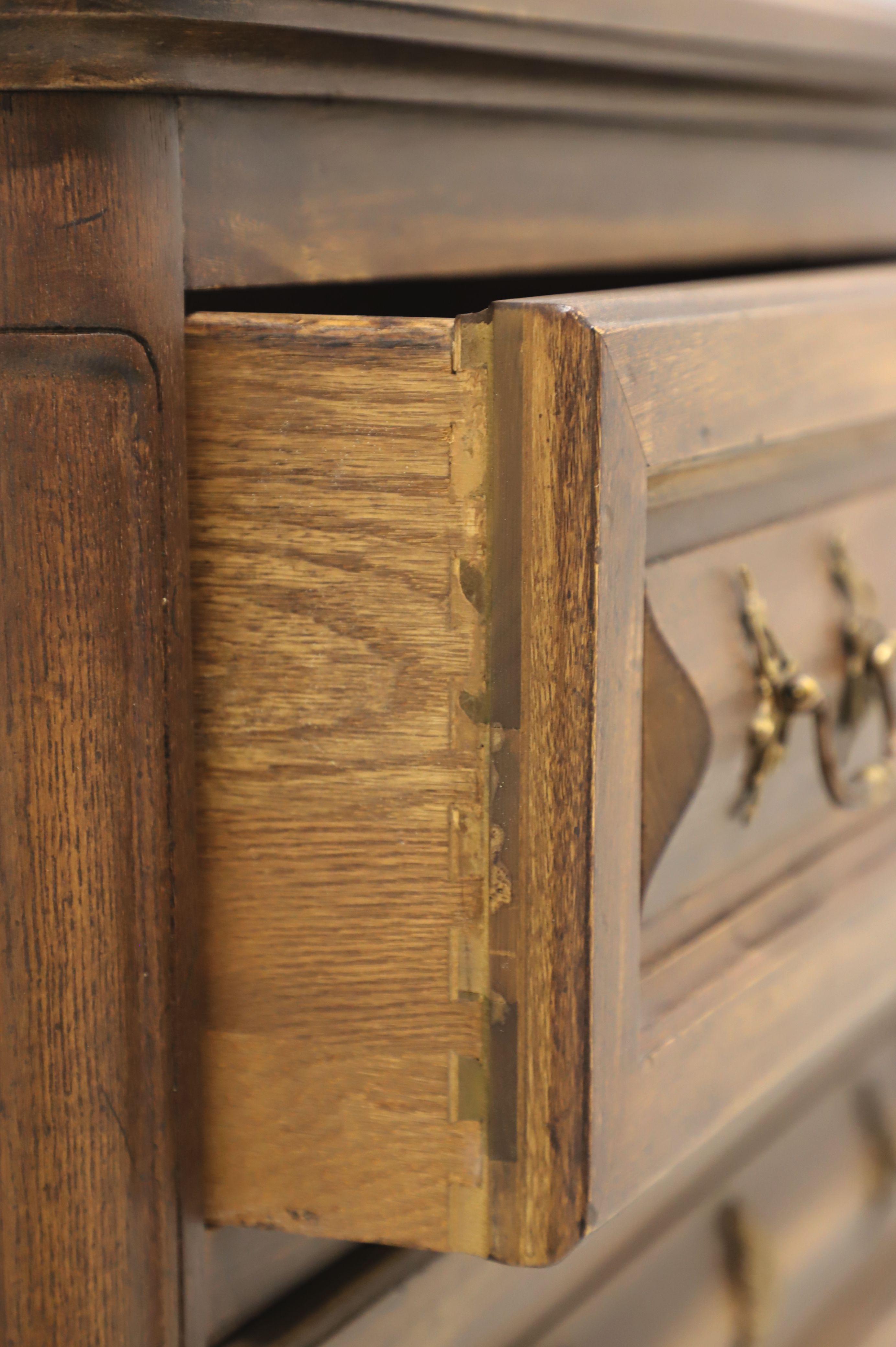 Mid 20th Century Oak French Country Style Two-Drawer Occasional Chest For Sale 4