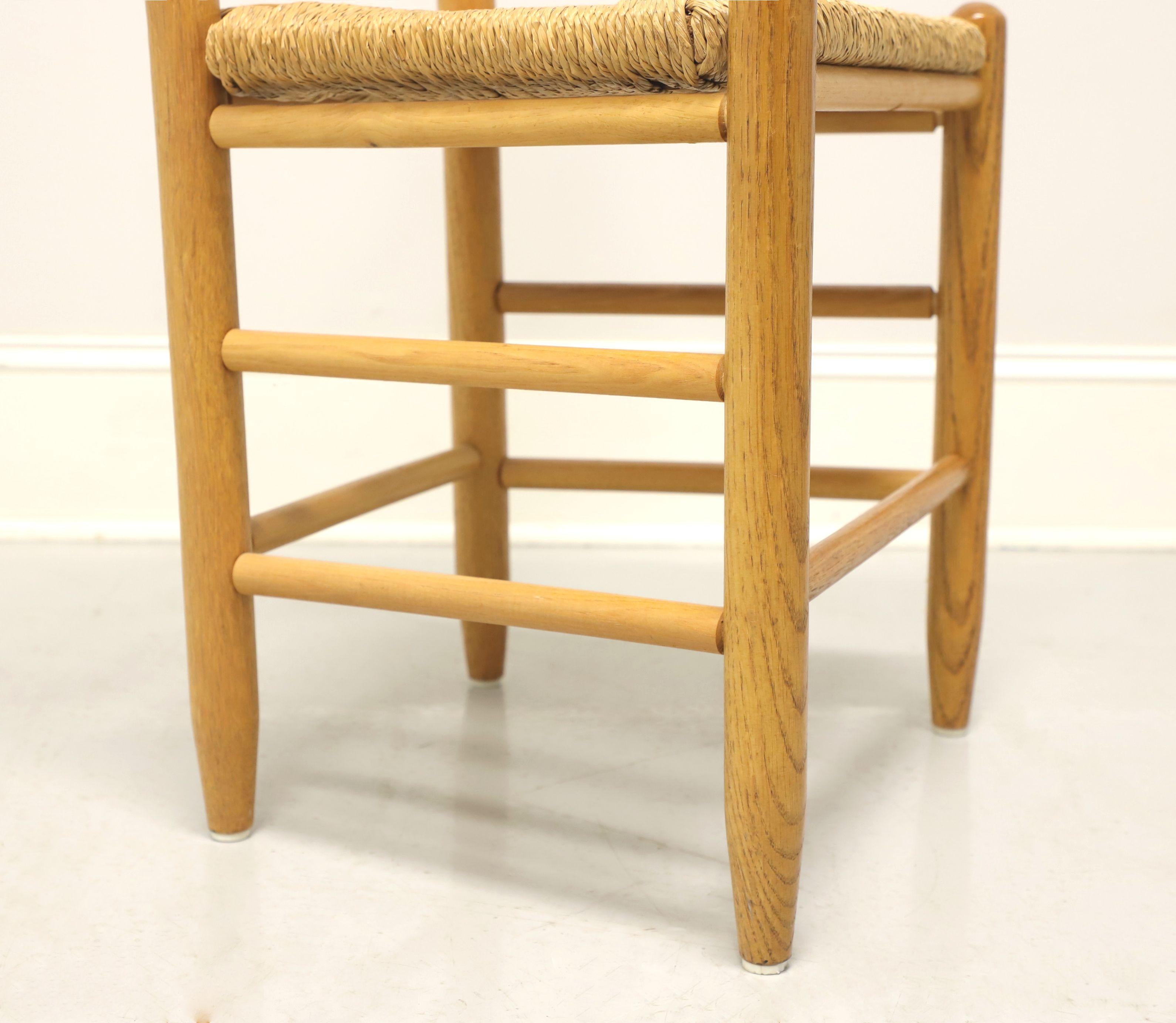 Mid 20th Century Oak Ladder Back Side Chairs with Rush Seats - Pair B For Sale 3
