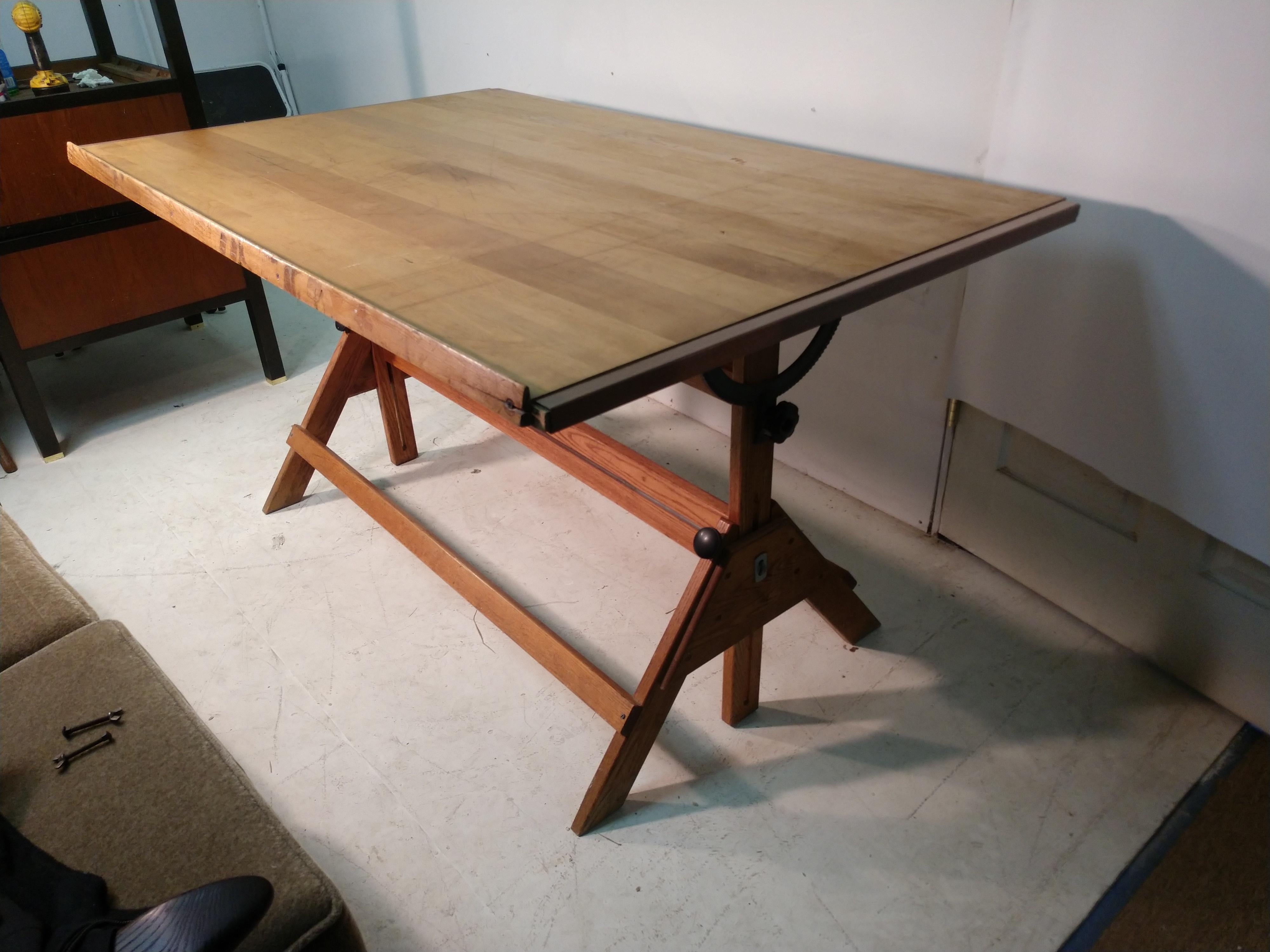 oak drafting table