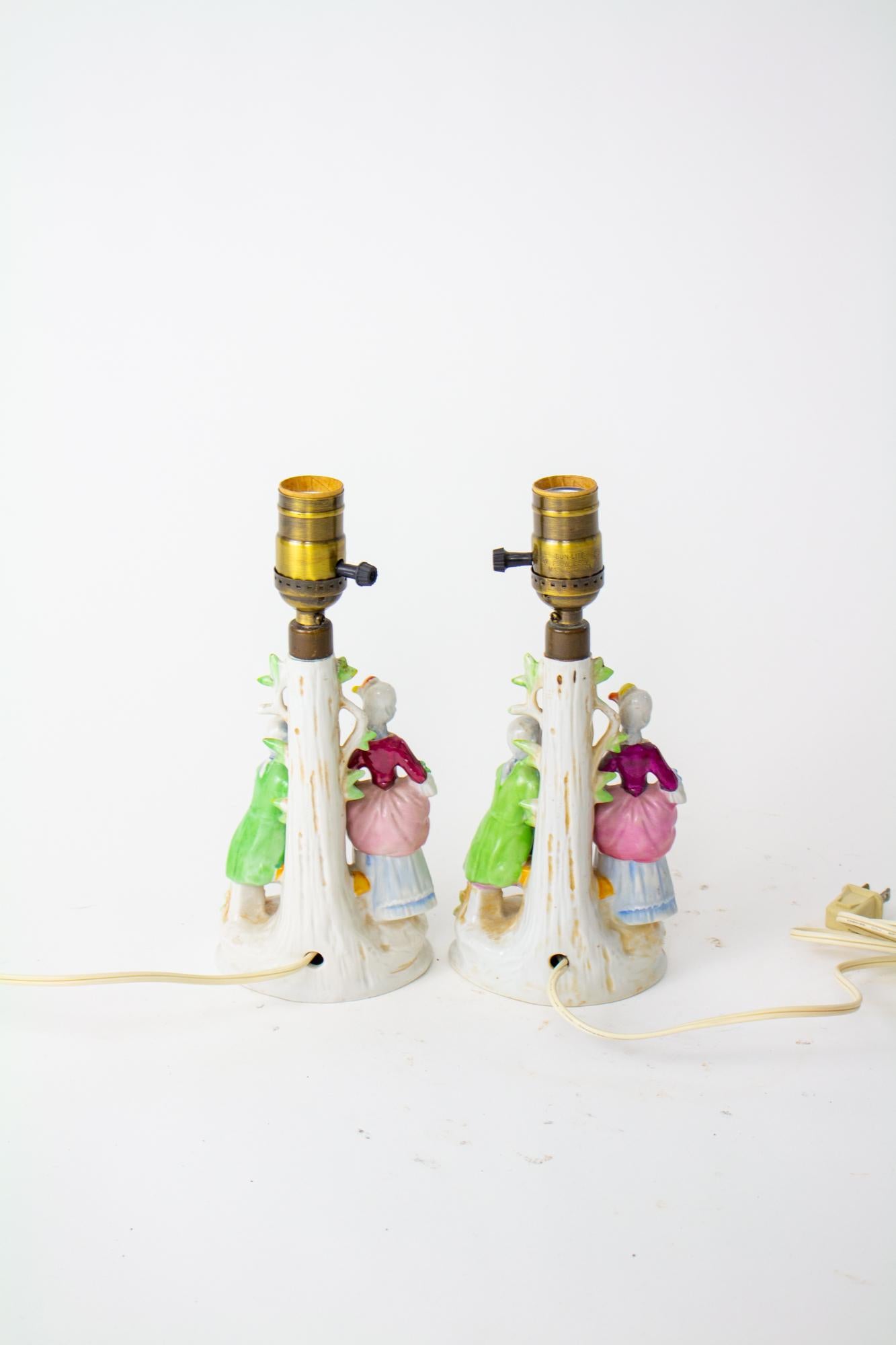 Anglo-Japanese Mid 20th Century Occupied Japan Figural Lamps - a Pair For Sale