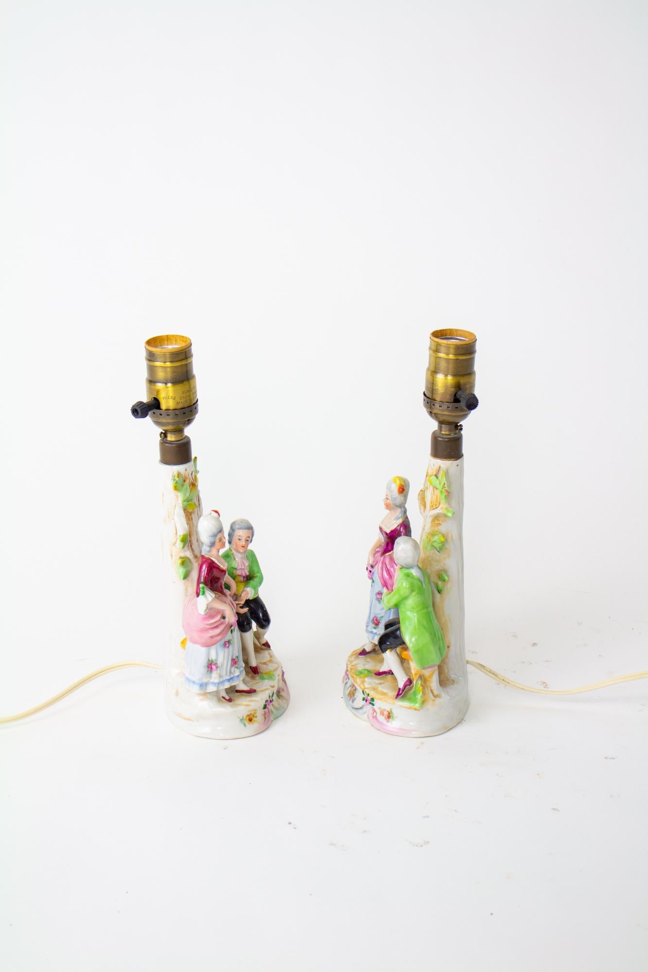 Japanese Mid 20th Century Occupied Japan Figural Lamps - a Pair For Sale