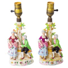 Retro Mid 20th Century Occupied Japan Figural Lamps - a Pair