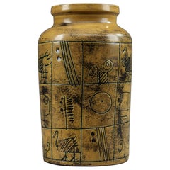 Mid-20th Century Ochre Glazed Ceramic Vase by Jacques Blin