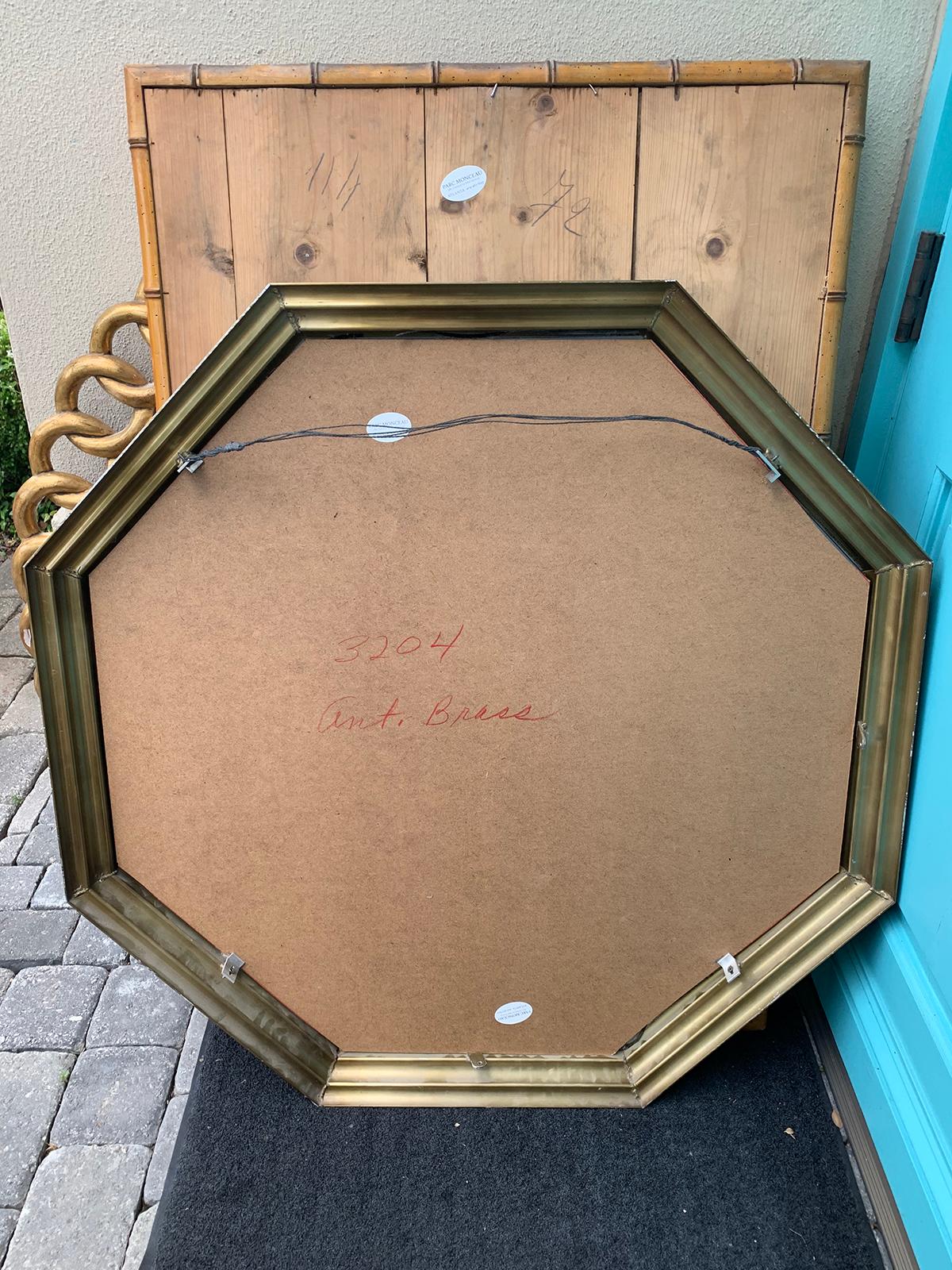 Mid-20th Century Octagonal Brass Mirror, circa 1970s-1980s 6