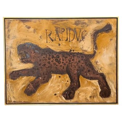Mid 20th Century Oil and Mixed Media Painting “Rapidus”