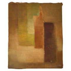 Mid 20th century oil on canvas abstract painting - Green