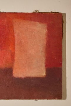 Mid 20th Century oil on canvas abstract painting - Red