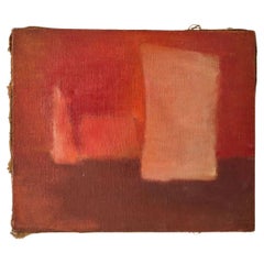 Mid 20th Century oil on canvas abstract painting - Red