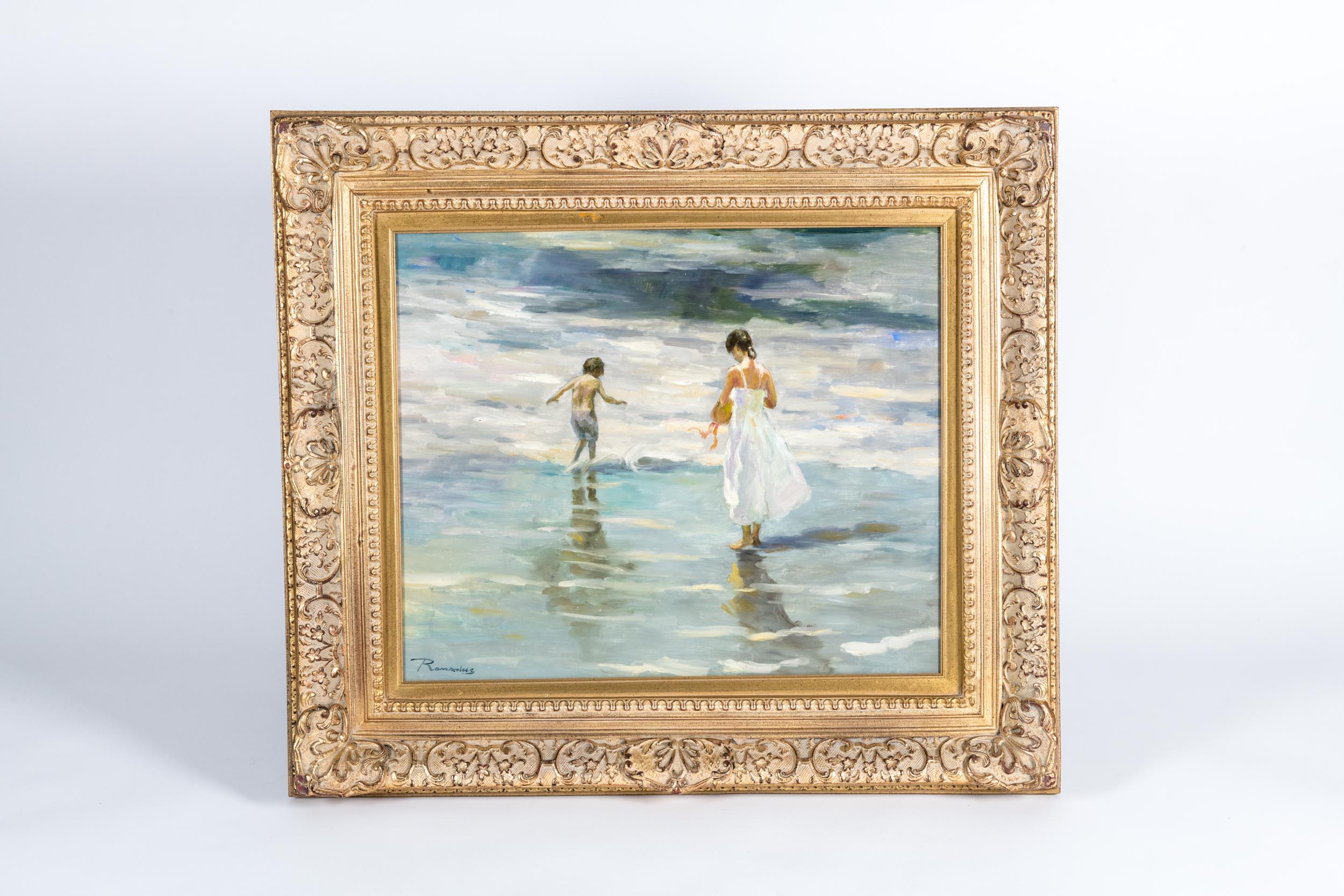 Mid-20th Century Oil On Canvas Painting or Giltwood Frame 8