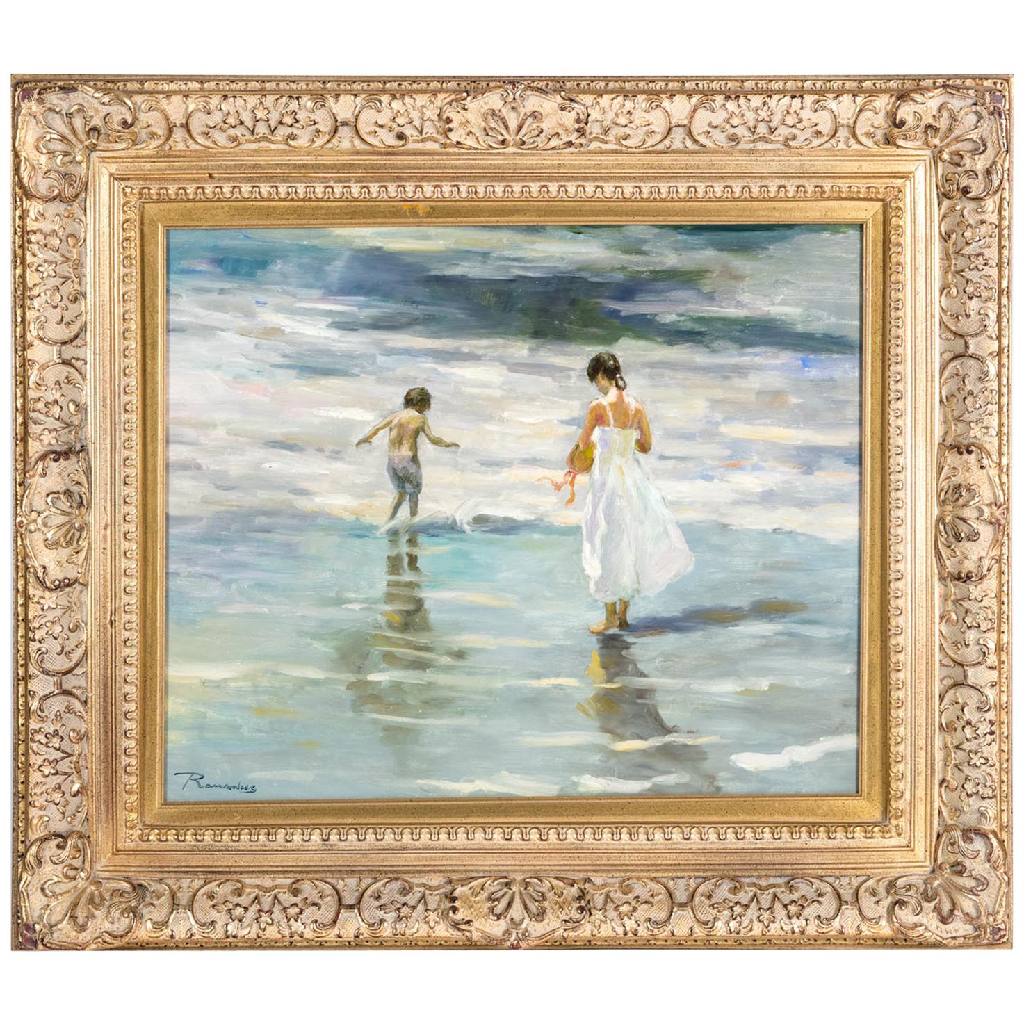 Mid-20th Century Oil On Canvas Painting or Giltwood Frame