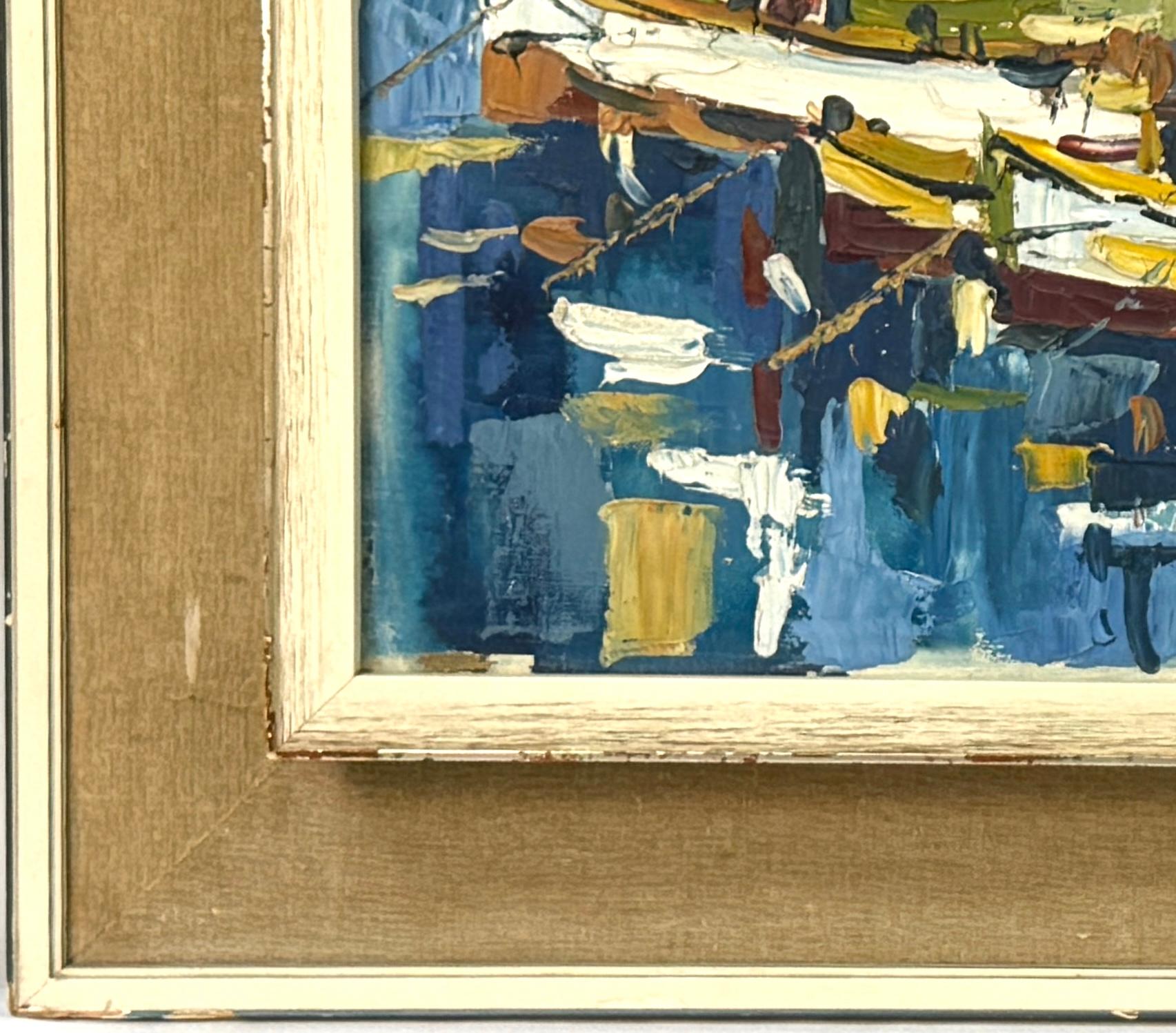 Pintura al óleo sobre lienzo de mediados del siglo XX Paisaje marino Alemán en venta