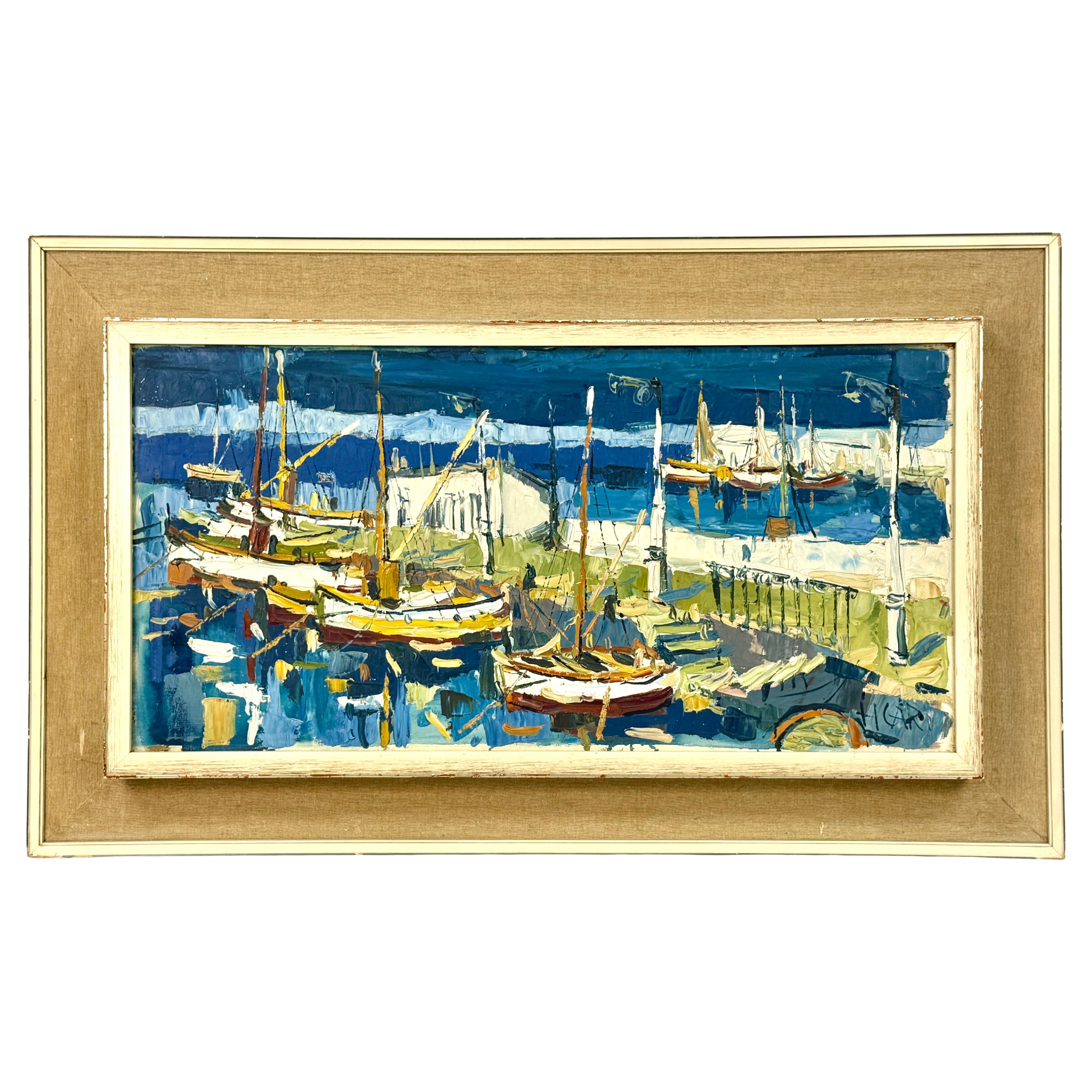 Mid-20th Century Oil On Canvas Seascape Painting