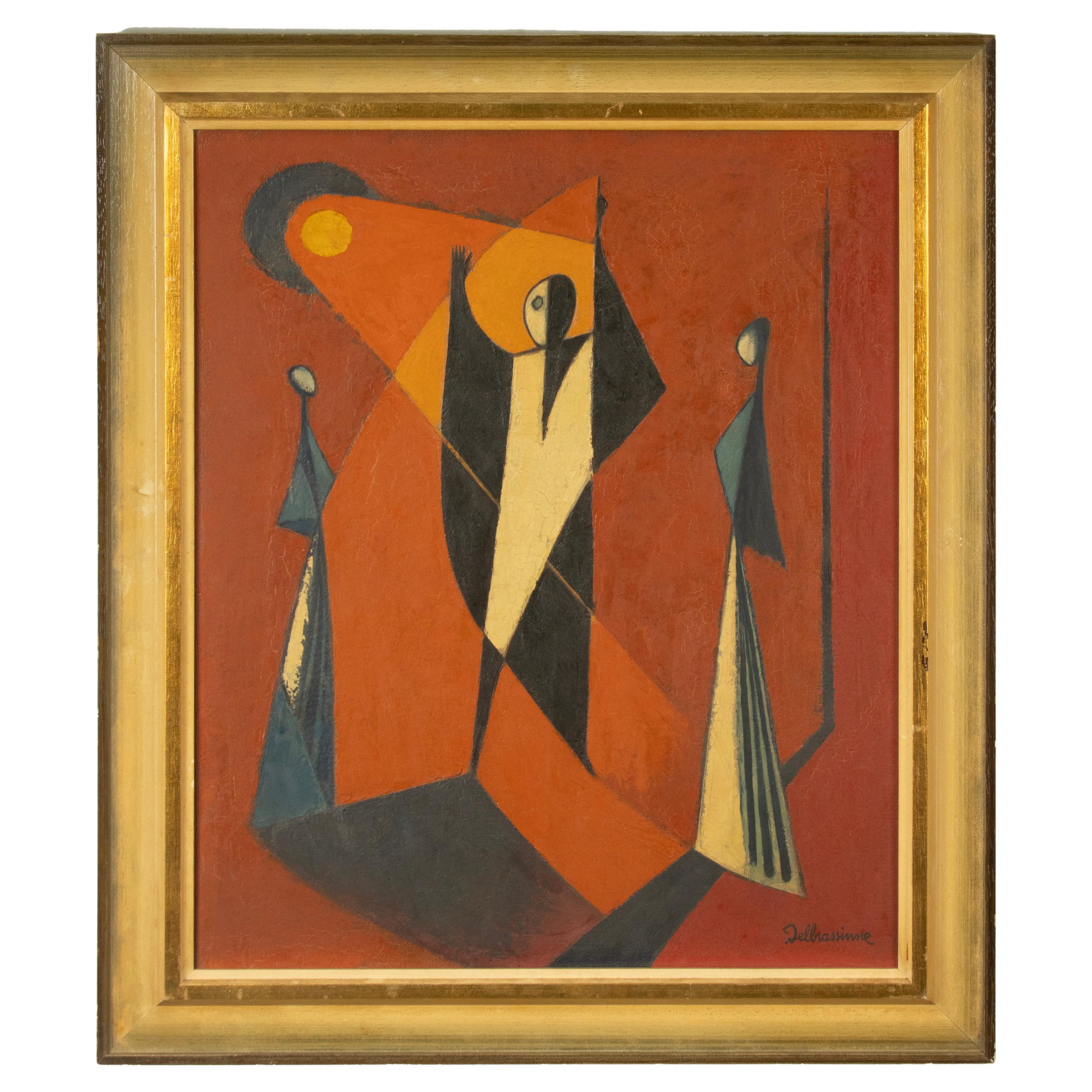 Mid-20th Century Oil Painting - Albert Delbrassine - Oil on Board