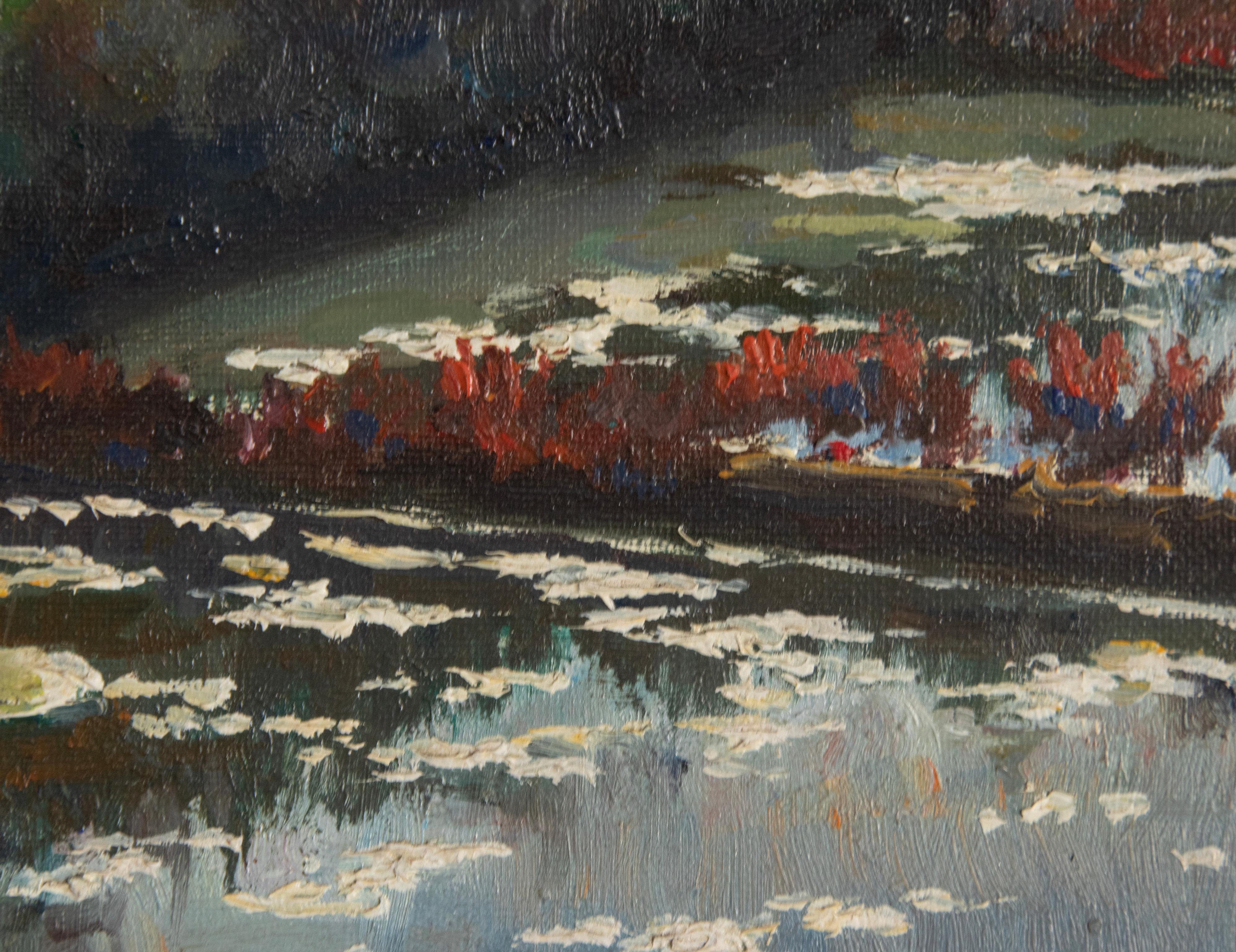 Mid-20th Century Oil Painting Breton Coast by René Uchay 3