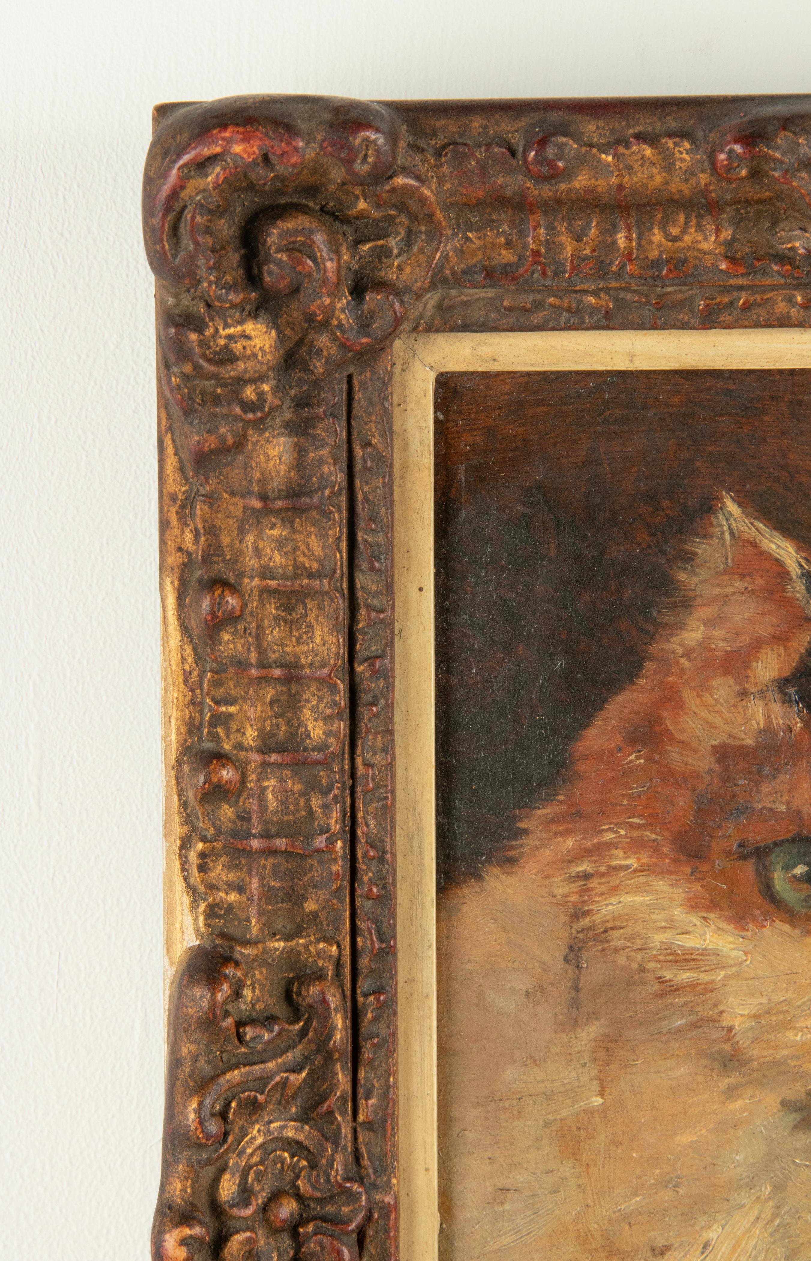 Peinture à l'huile d'un chat du milieu du XXe siècle par Madeleine Peters-Tombu Bon état - En vente à Casteren, Noord-Brabant