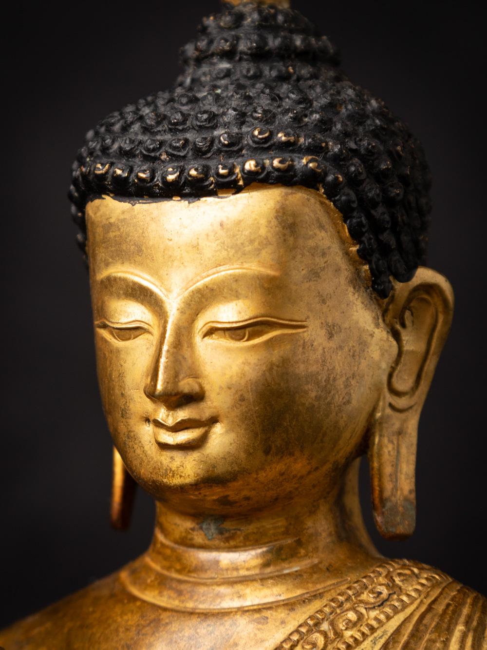 Mid-20th century old bronze Nepali Buddha statue in Abhaya Mudra 10