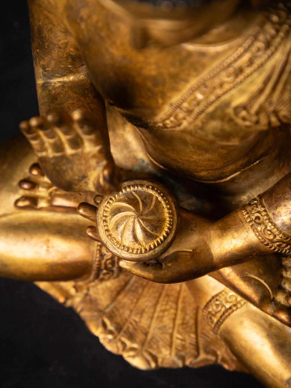 Mid-20th century old bronze Nepali Buddha statue in Abhaya Mudra 13