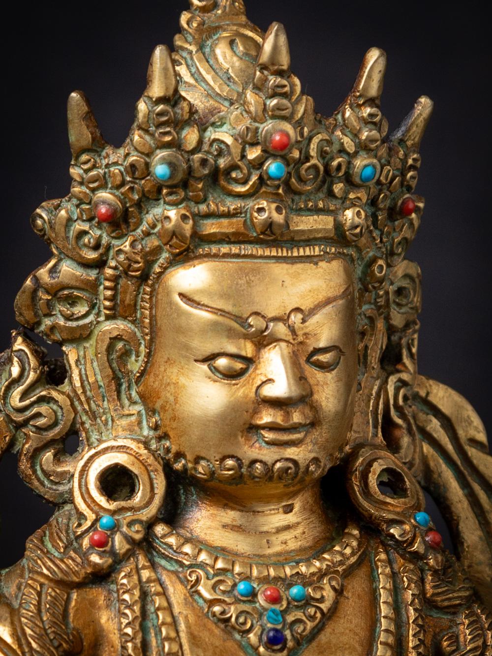 Mid-20th century old bronze Nepali Kuber statue fire gilded with 24 krt. gold For Sale 4