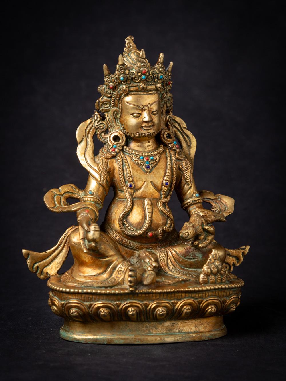 Bronze Mid-20th century old bronze Nepali Kuber statue fire gilded with 24 krt. gold For Sale