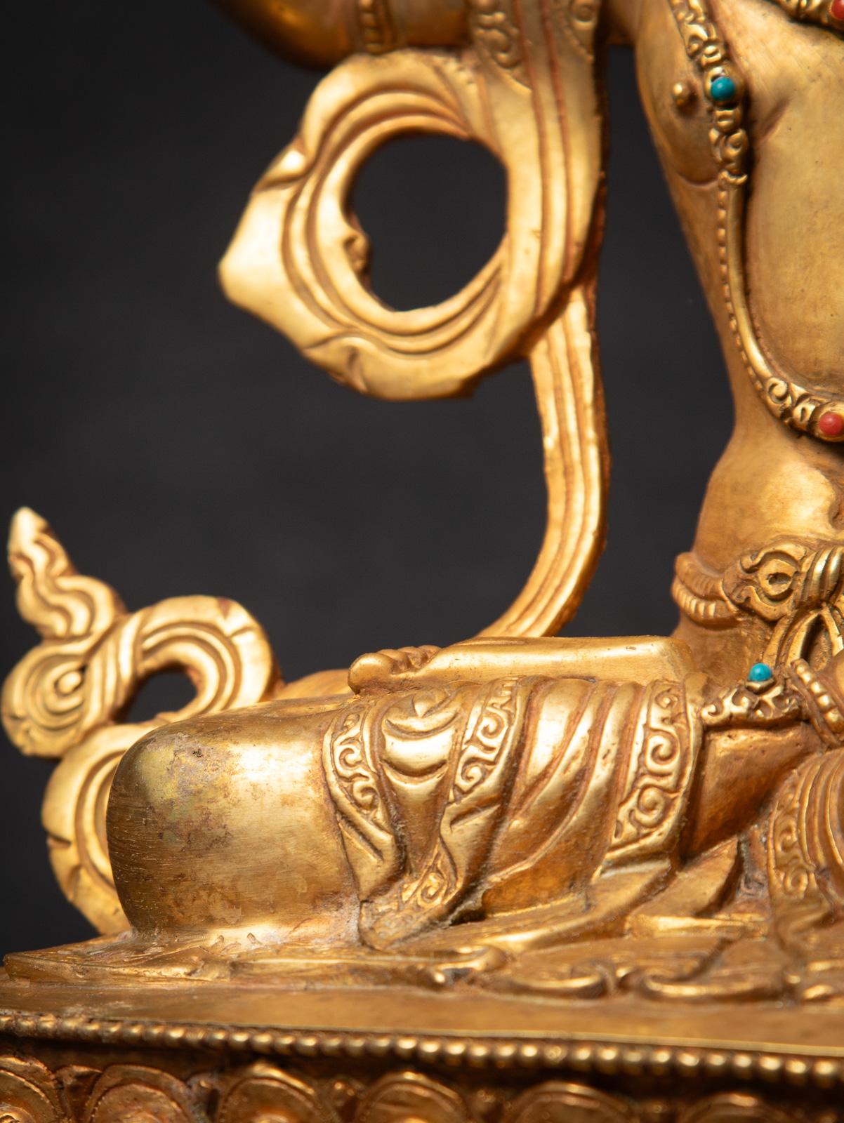 statue népalaise Manjushri en bronze ancien du milieu du 20e siècle en vente 7