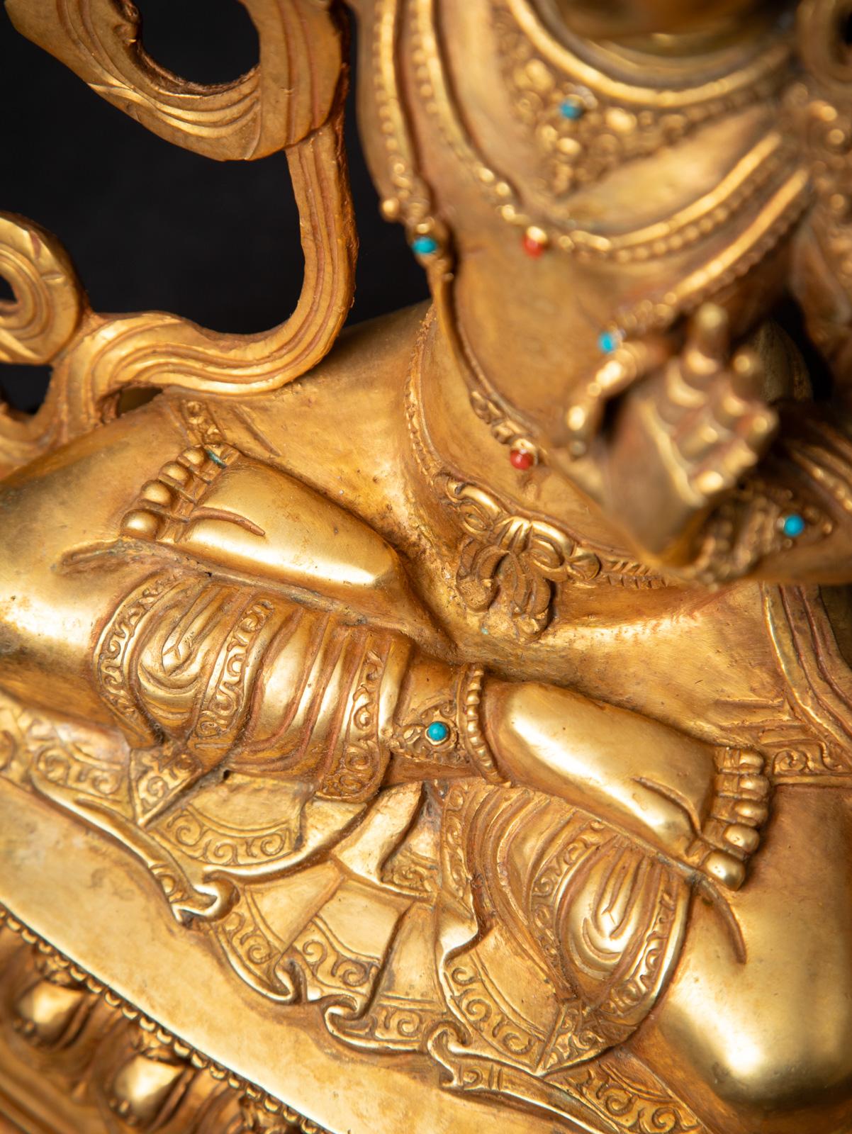 statue népalaise Manjushri en bronze ancien du milieu du 20e siècle en vente 10