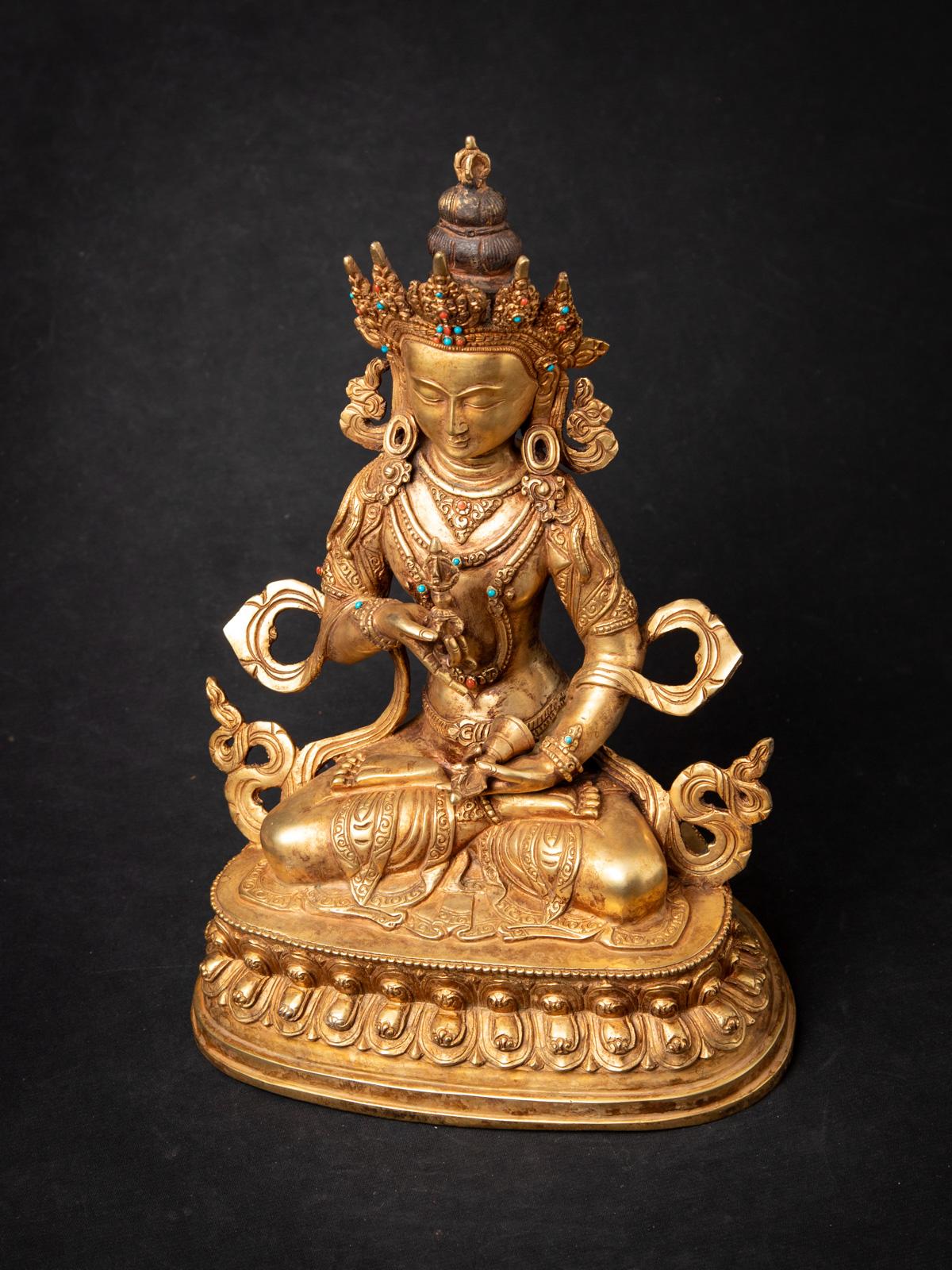 Statue de Vajrasattva népalais en bronze ancien du milieu du 20e siècle - OriginalBuddhas en vente 4