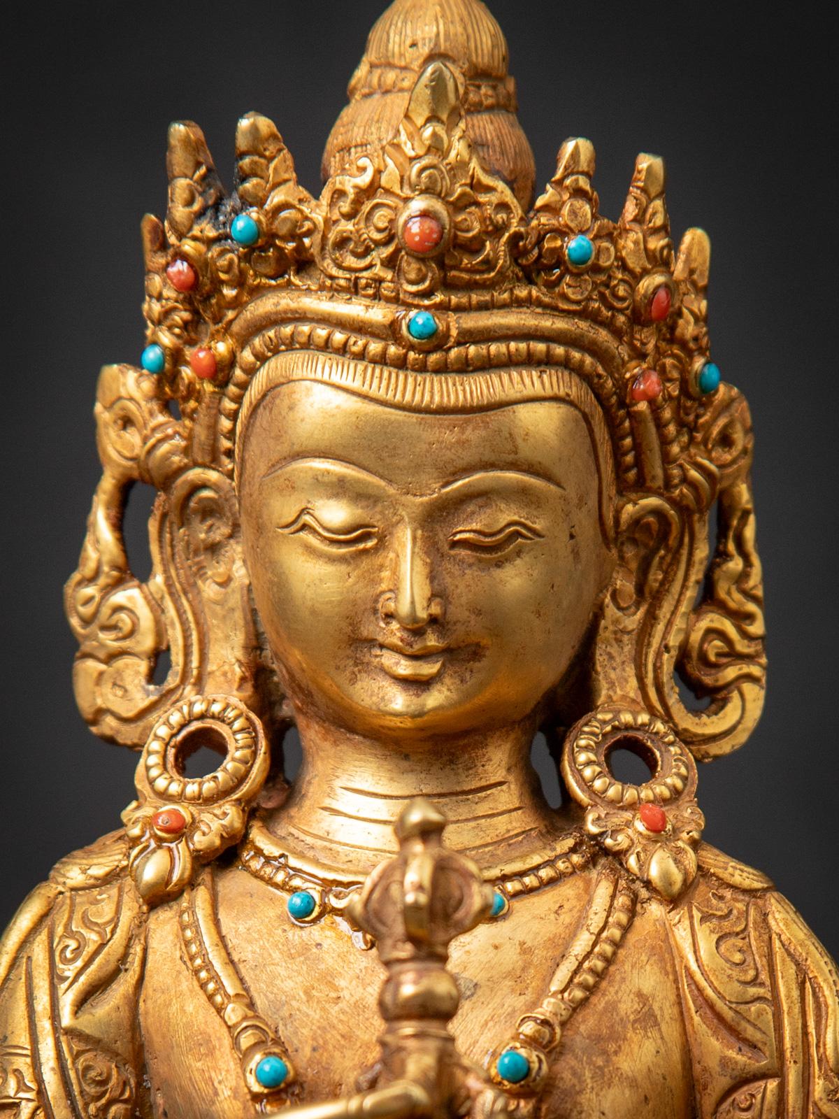 Statue de Vajrasattva népalais en bronze ancien du milieu du 20e siècle - OriginalBuddhas 4