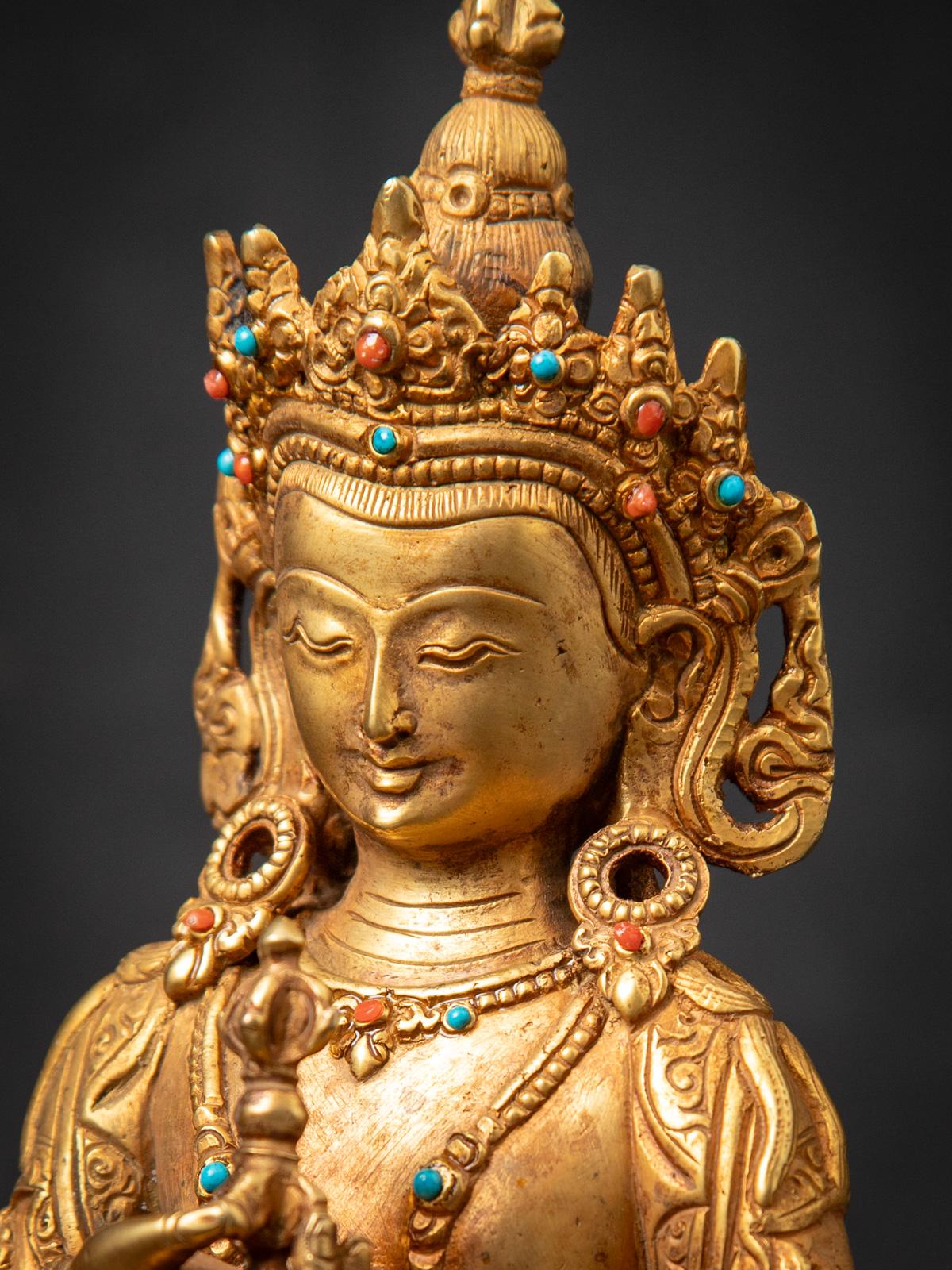 Statue de Vajrasattva népalais en bronze ancien du milieu du 20e siècle - OriginalBuddhas 6