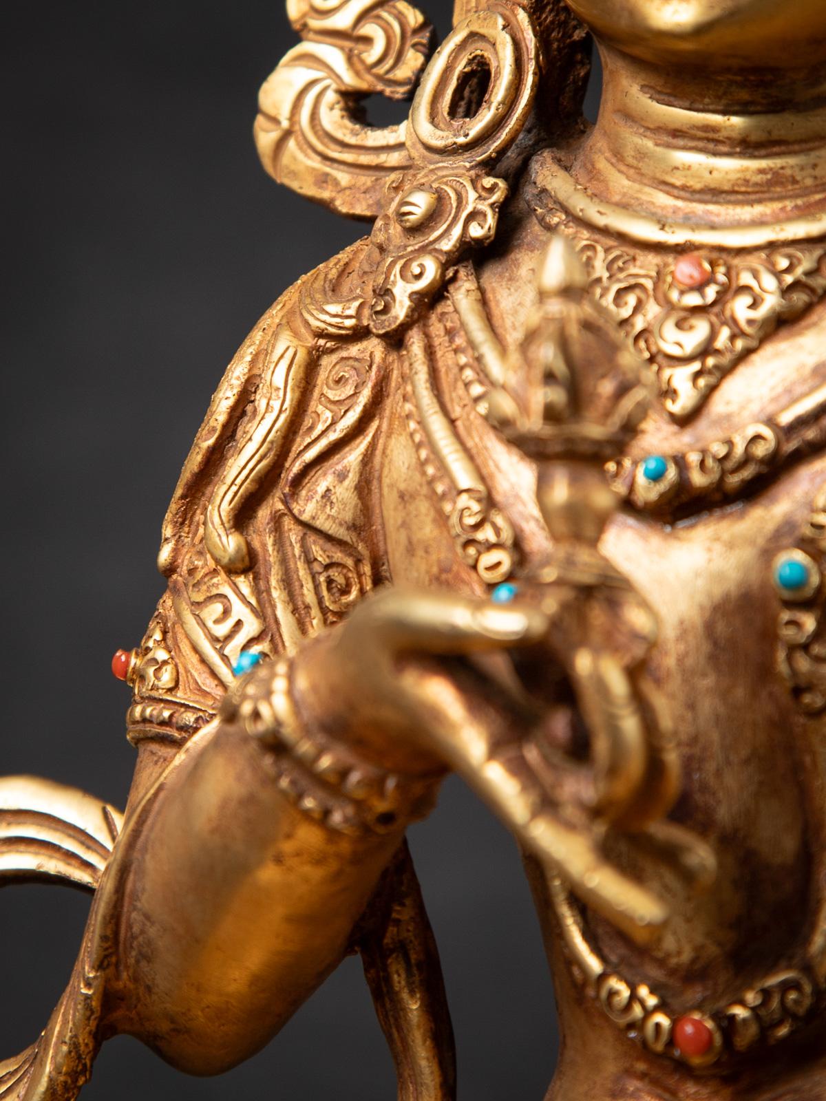 Statue de Vajrasattva népalais en bronze ancien du milieu du 20e siècle - OriginalBuddhas en vente 7