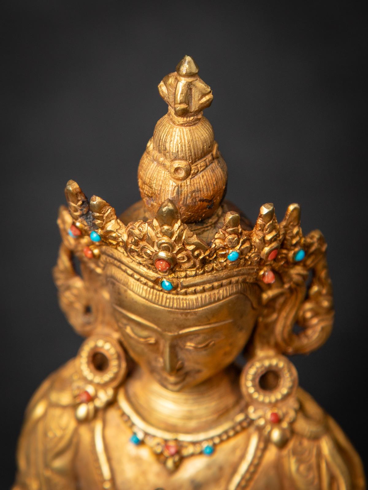 Statue de Vajrasattva népalais en bronze ancien du milieu du 20e siècle - OriginalBuddhas 8