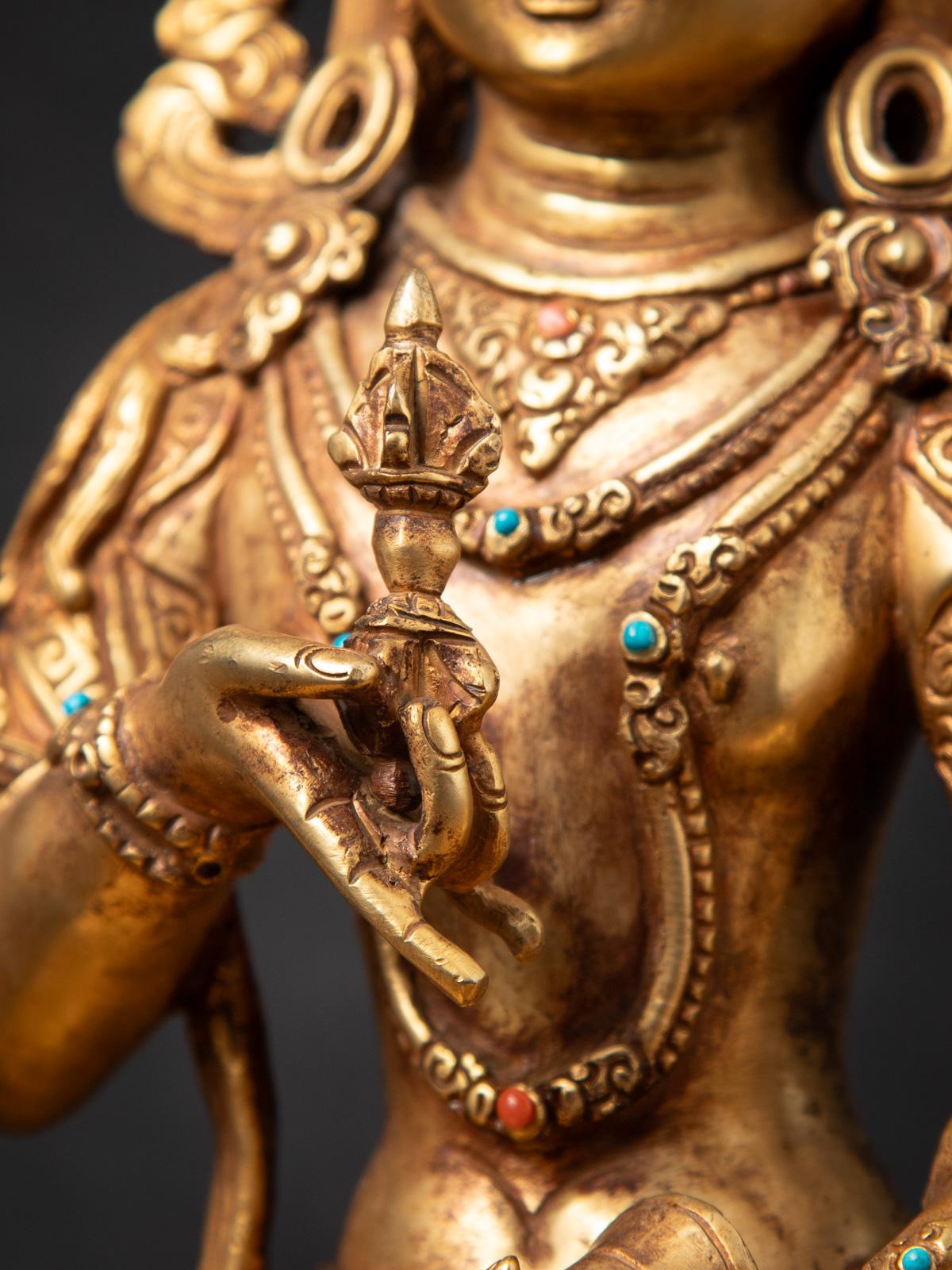 Statue de Vajrasattva népalais en bronze ancien du milieu du 20e siècle - OriginalBuddhas en vente 9