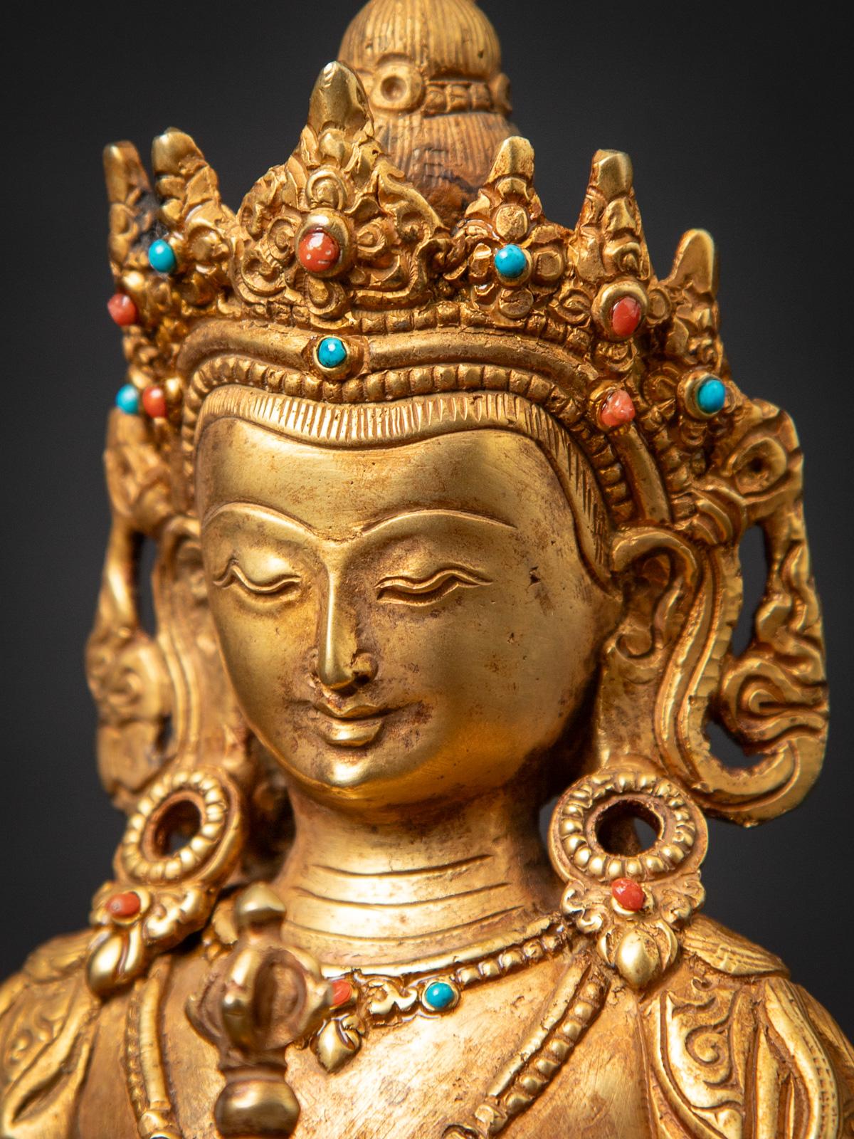 Statue de Vajrasattva népalais en bronze ancien du milieu du 20e siècle - OriginalBuddhas 9